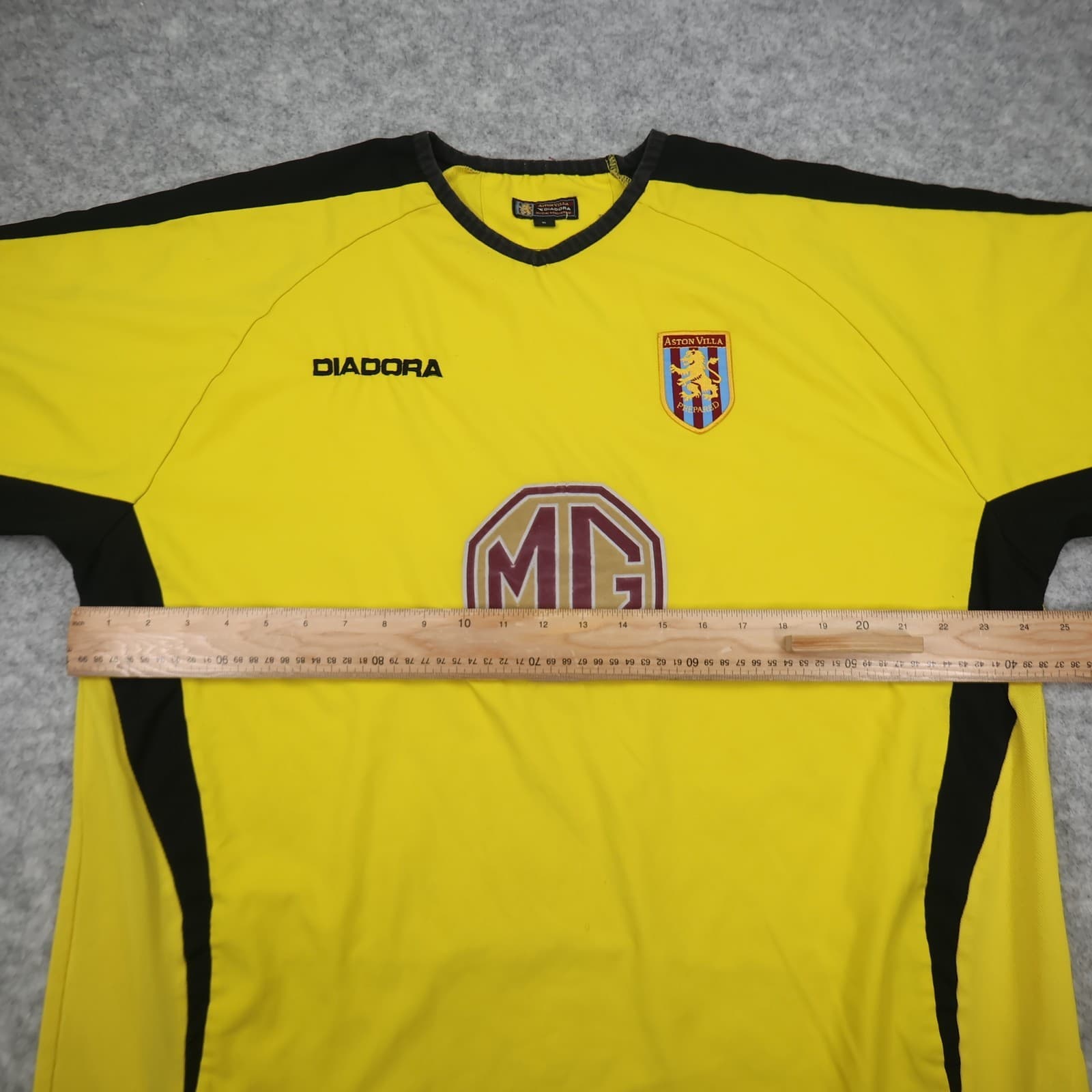 Vintage Aston Villa Shirt Extra Large Yellow Away Kit 2003 2004 Diadorda Jersey photo 8