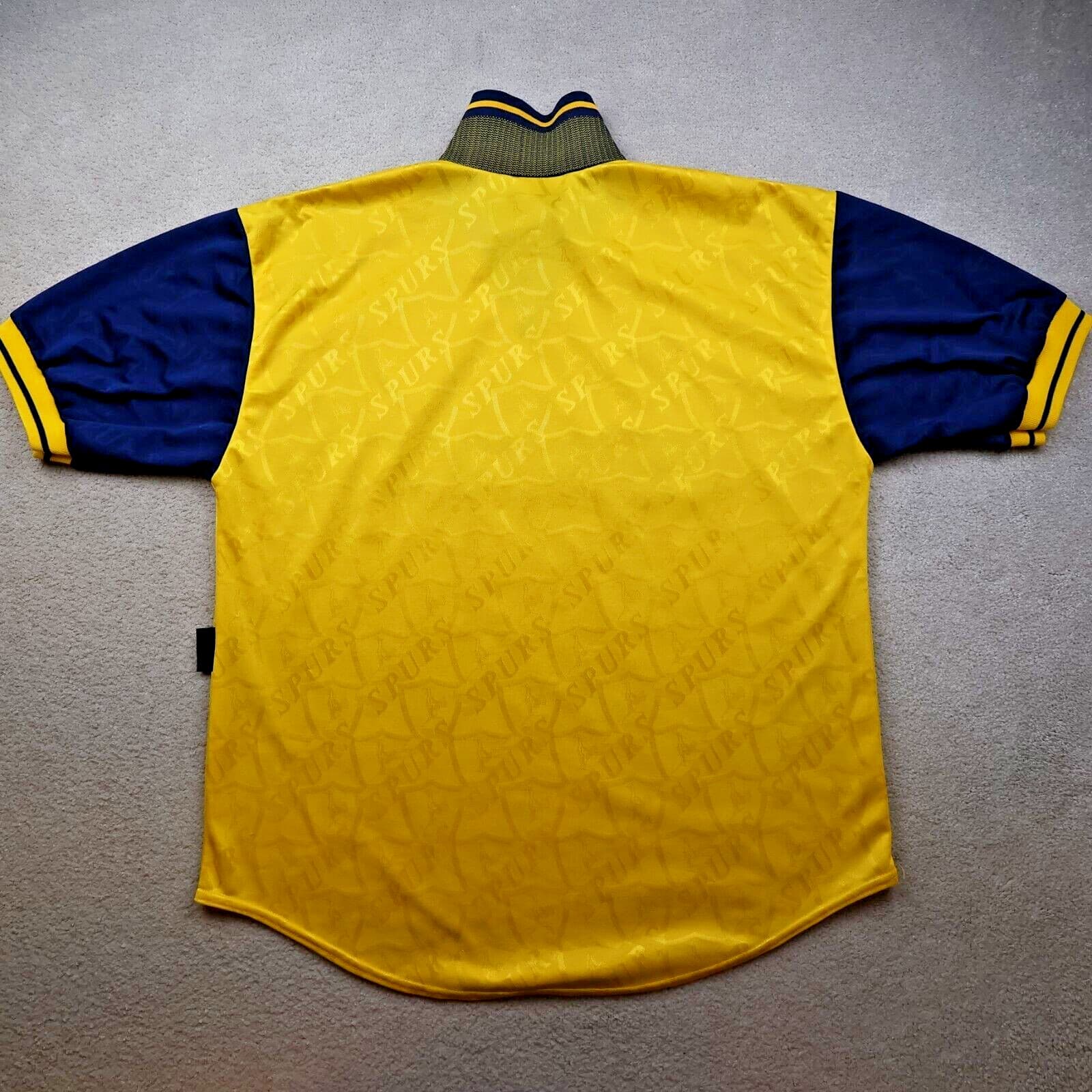 Vintage Tottenham Hotspur Shirt Large Yellow Third Kit 1995 1997 Soccer Jersey photo 2