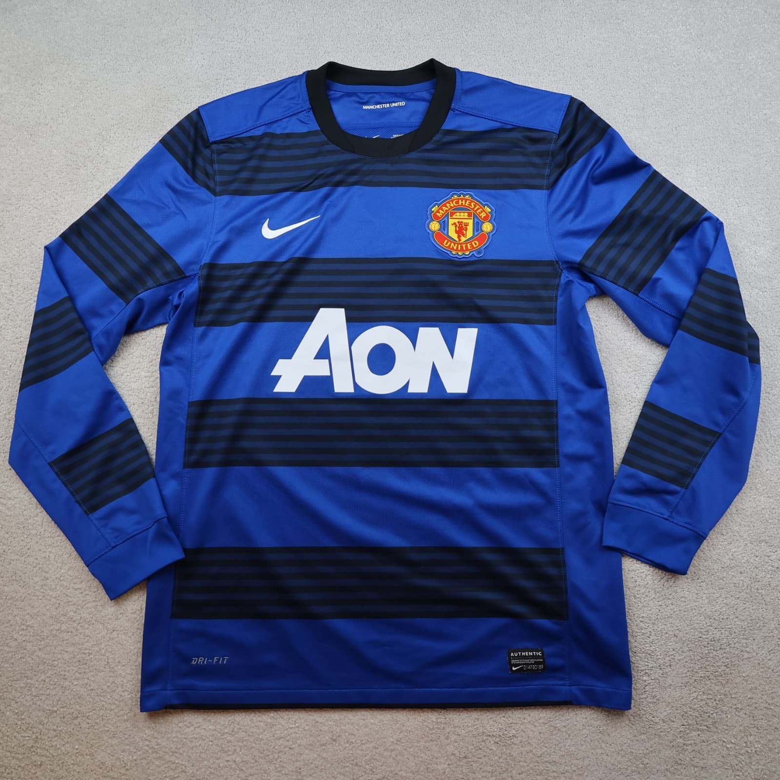 Manchester United Shirt Medium Blue Away Kit 2011 2012 Football Jersey Scholes photo 2