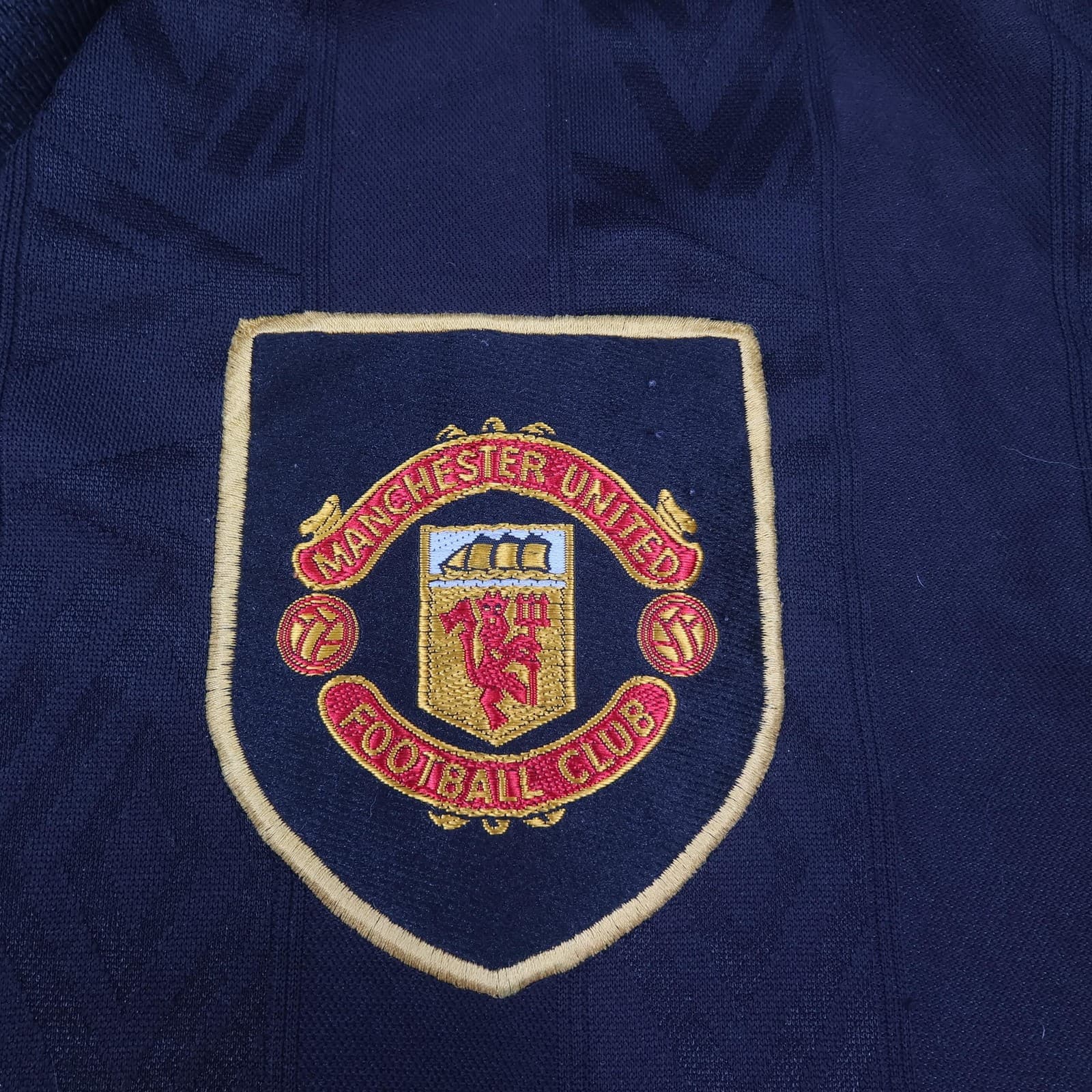 Vintage Manchester United Shirt Mens XL Black Away 1993 1995 Sharp Jersey photo 4