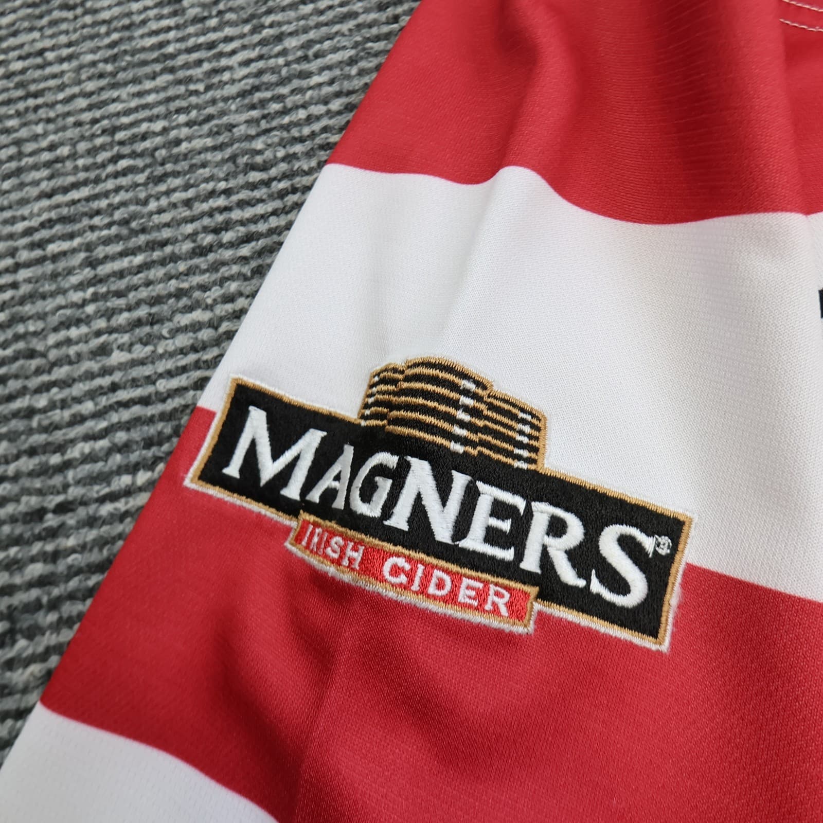 Wigan Warriors Rugby Shirt Large Red Striped Jersey 2012 2013 ISC 44" photo 9
