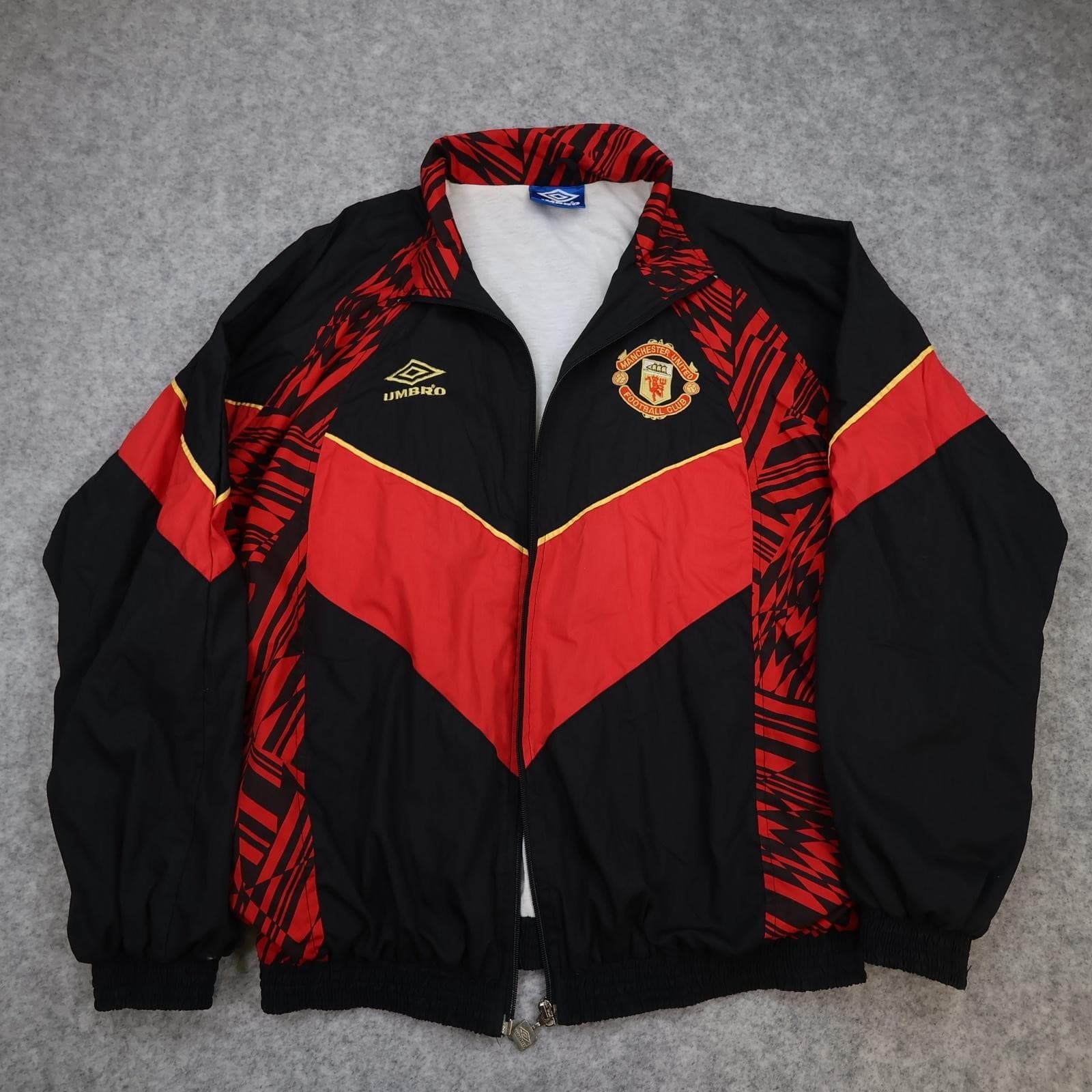 Vintage Manchester United Jacket Mens Medium Black 1992 1993 Umbro Track Top 90s