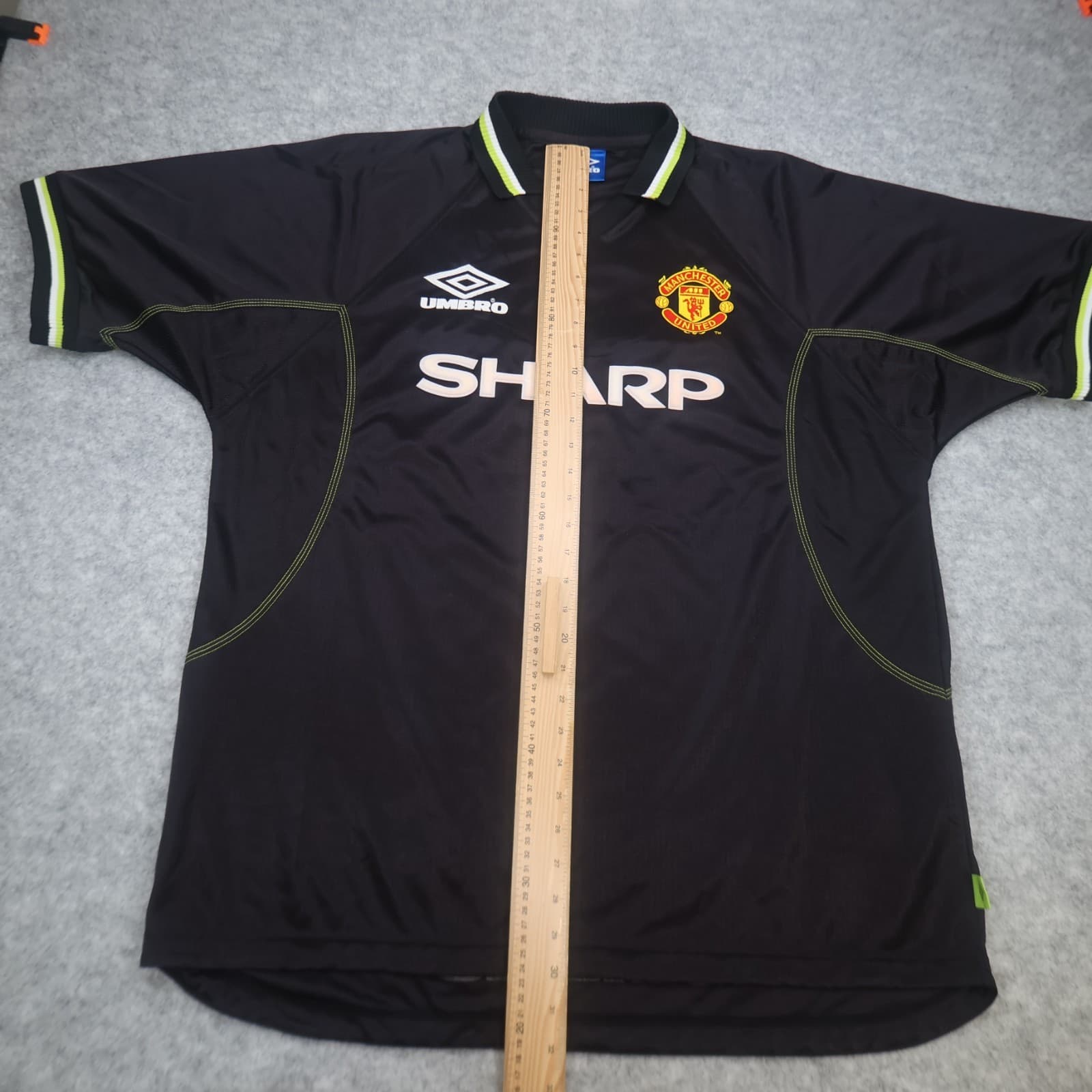 Vintage Manchester United Shirt 2XL Black Third Kit 1998 1999 Umbro Jersey XXL photo 11