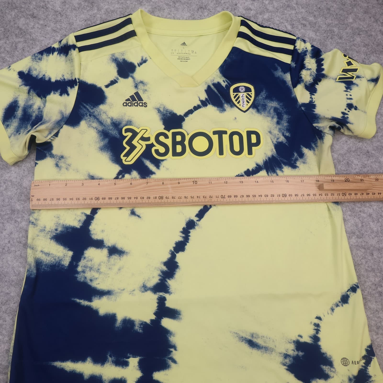 Leeds United Shirt Large Womens Yellow Away Kit 2022 2023 Adidas Jersey 16 18 photo 10