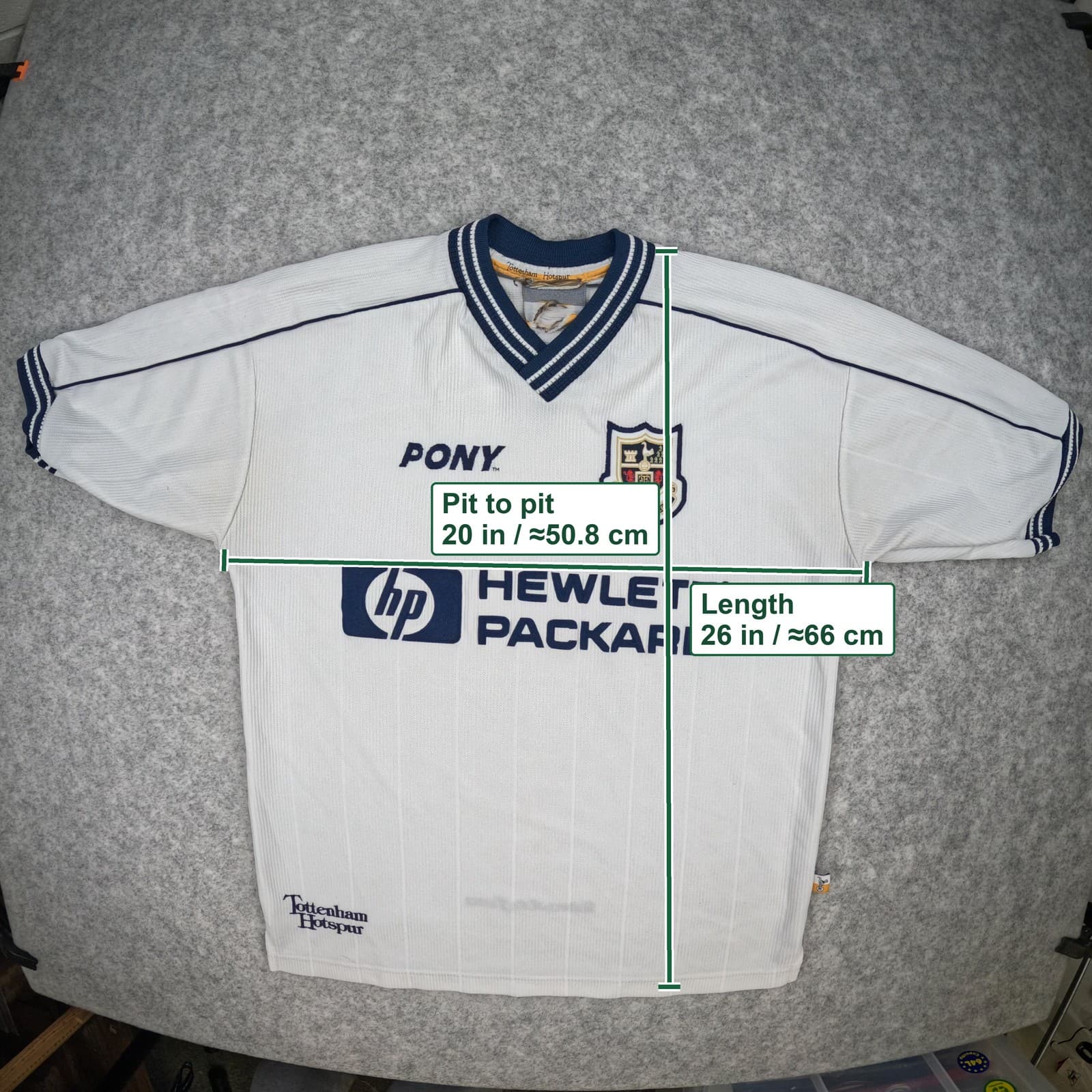 Tottenham Hotspur Football Shirt Small 1997 1999 White Home Pony Soccer Jersey photo 8