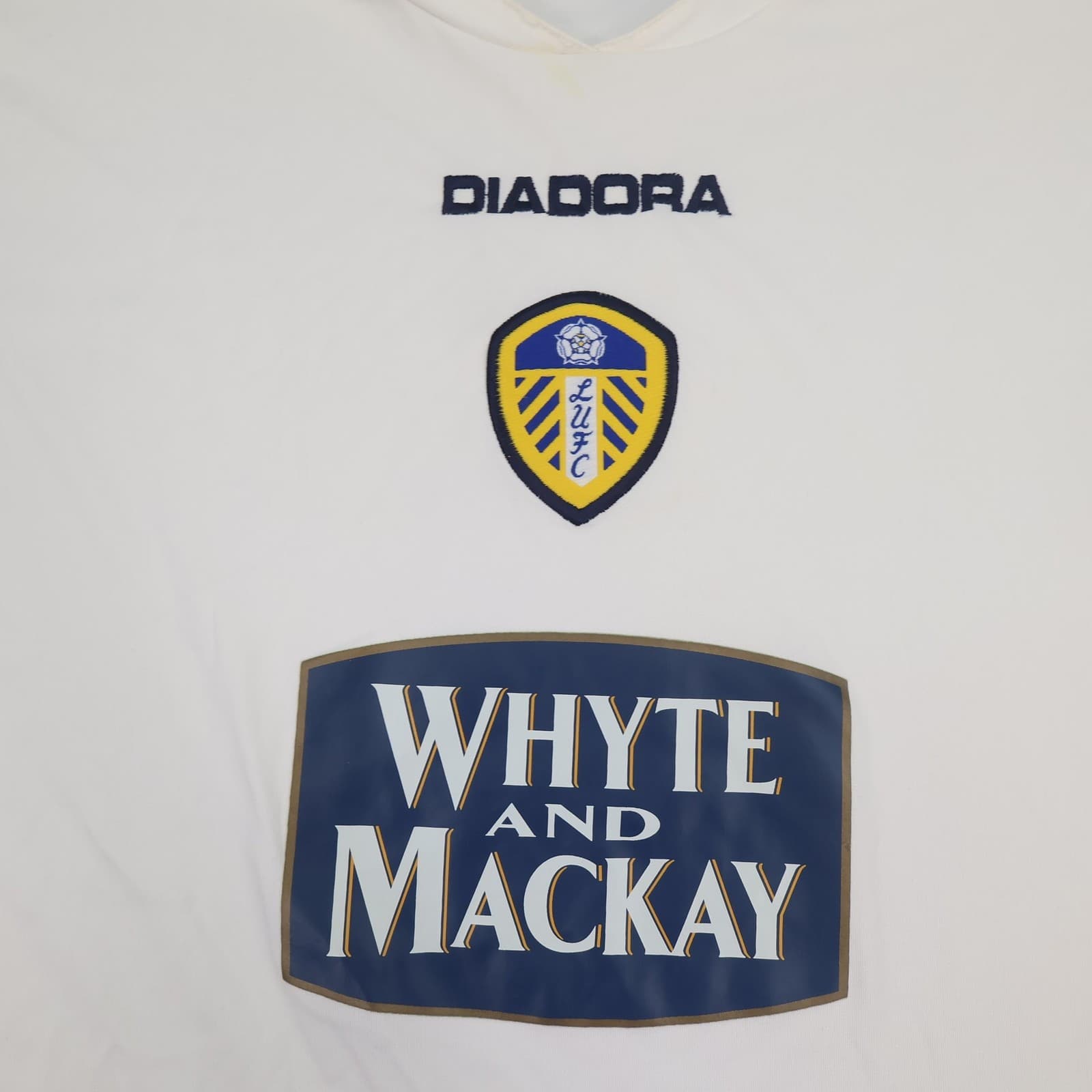 Vintage Leeds United Shirt Mens 3XL White Home 2004 2005 Diadora Whyte & Mackay photo 4