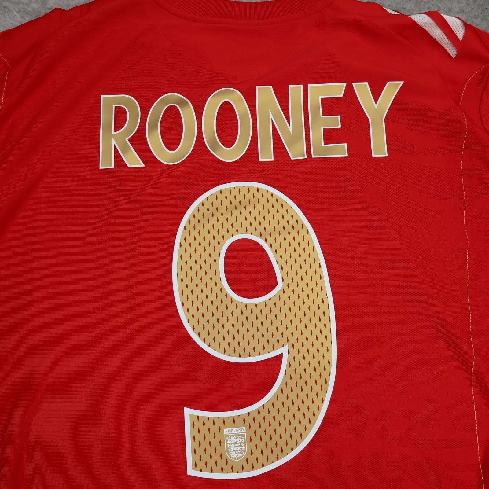England Away Shirt Mens 2XL Red 2006 2008 Football Umbro Rooney 9 Jersey photo 4