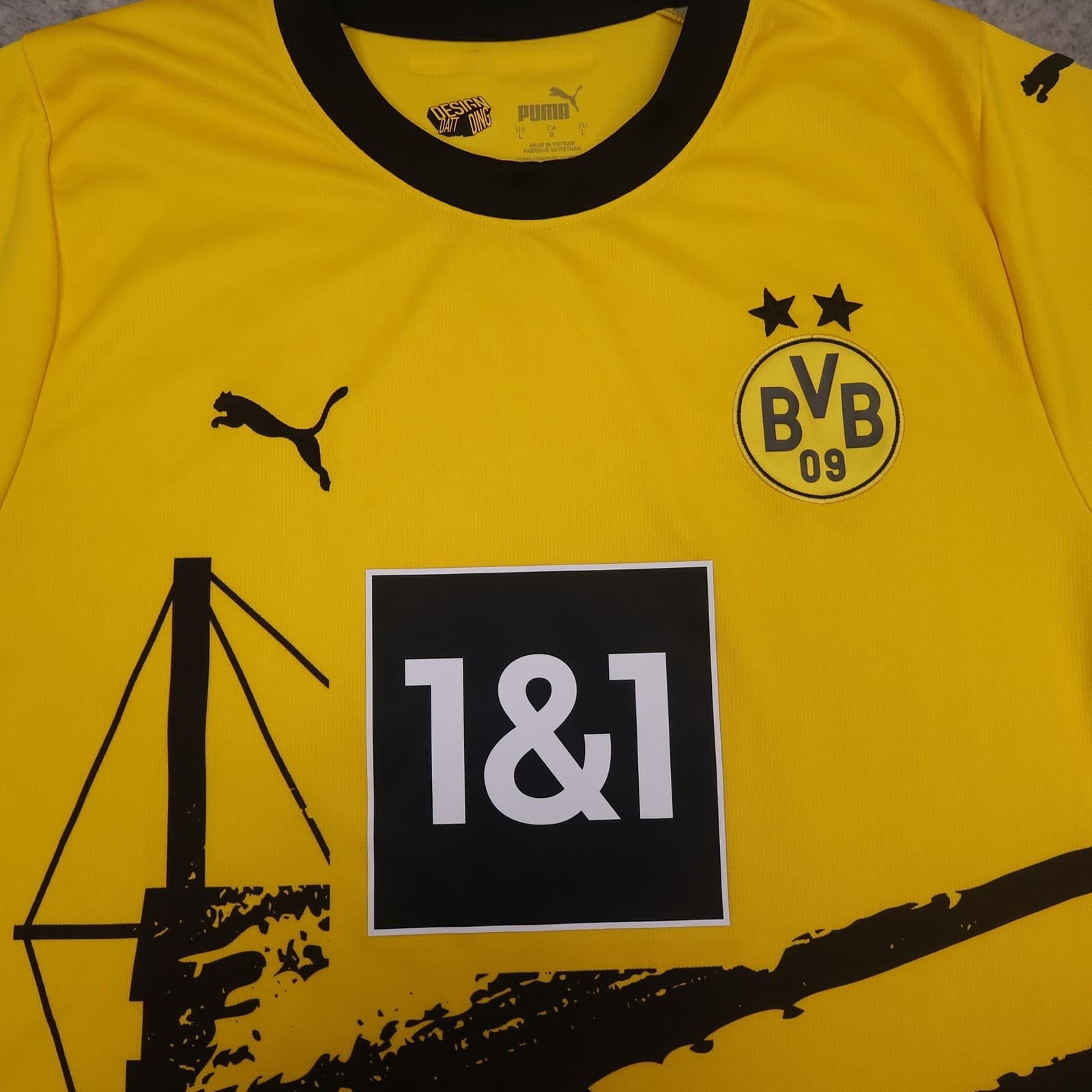 Borussia Dortmund Shirt Mens Large Yellow Black Home 2023 2024 Football Puma Jer photo 4