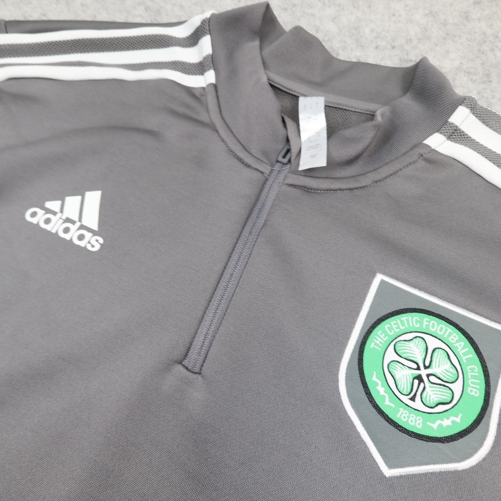 Celtic Training Top Mens Large Grey SPFL Football Adidas Aeroready 1/4 Zip 22 23 photo 5