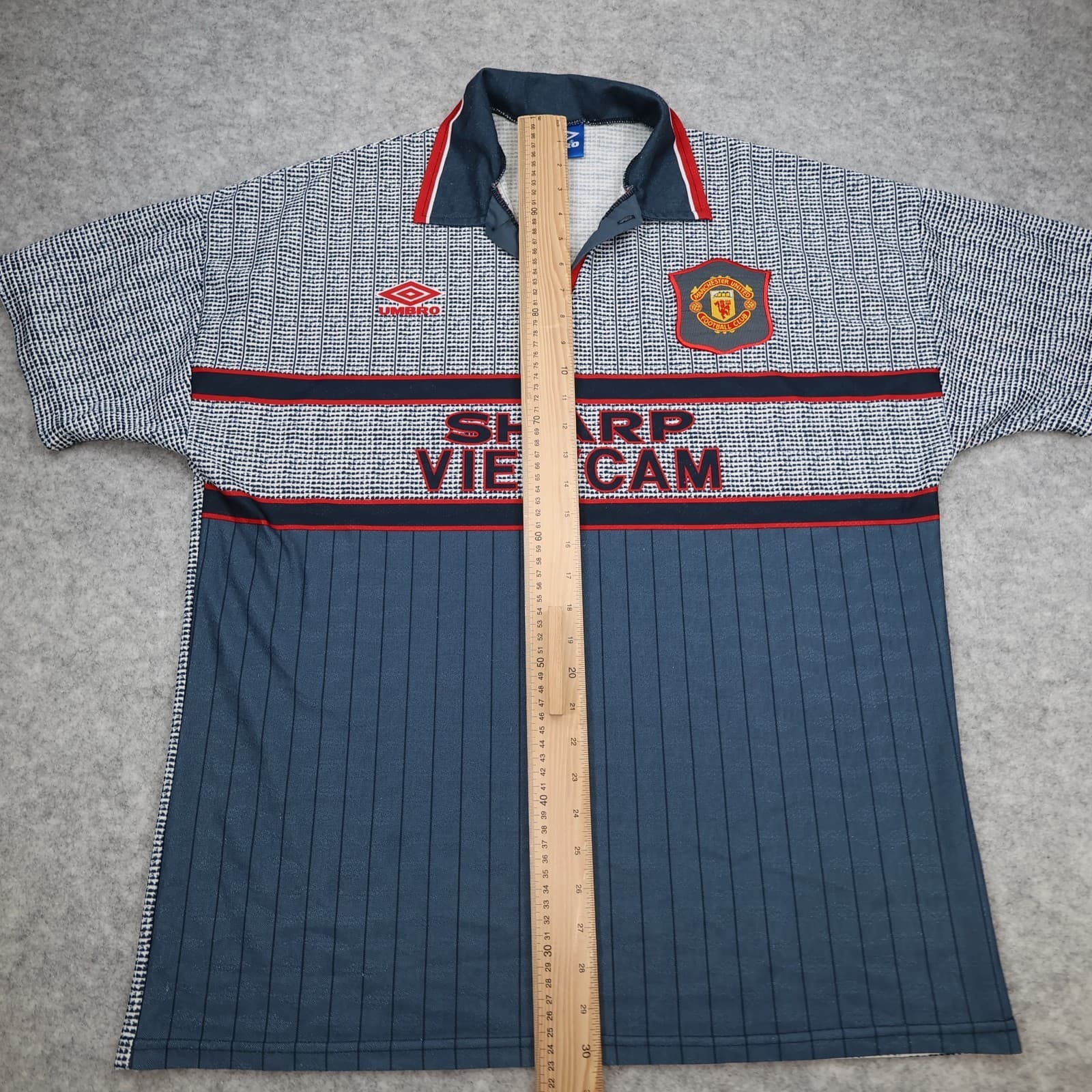 Vintage Manchester United Shirt Extra Large Grey Away Kit 1995 1996 Umbro Jersey photo 11