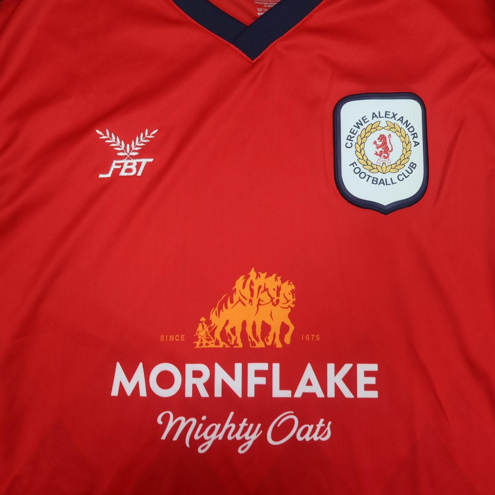 Crewe Alexandra Shirt Mens Large Red Home EFL 2018 2019 FBT Mornflake Jersey photo 2