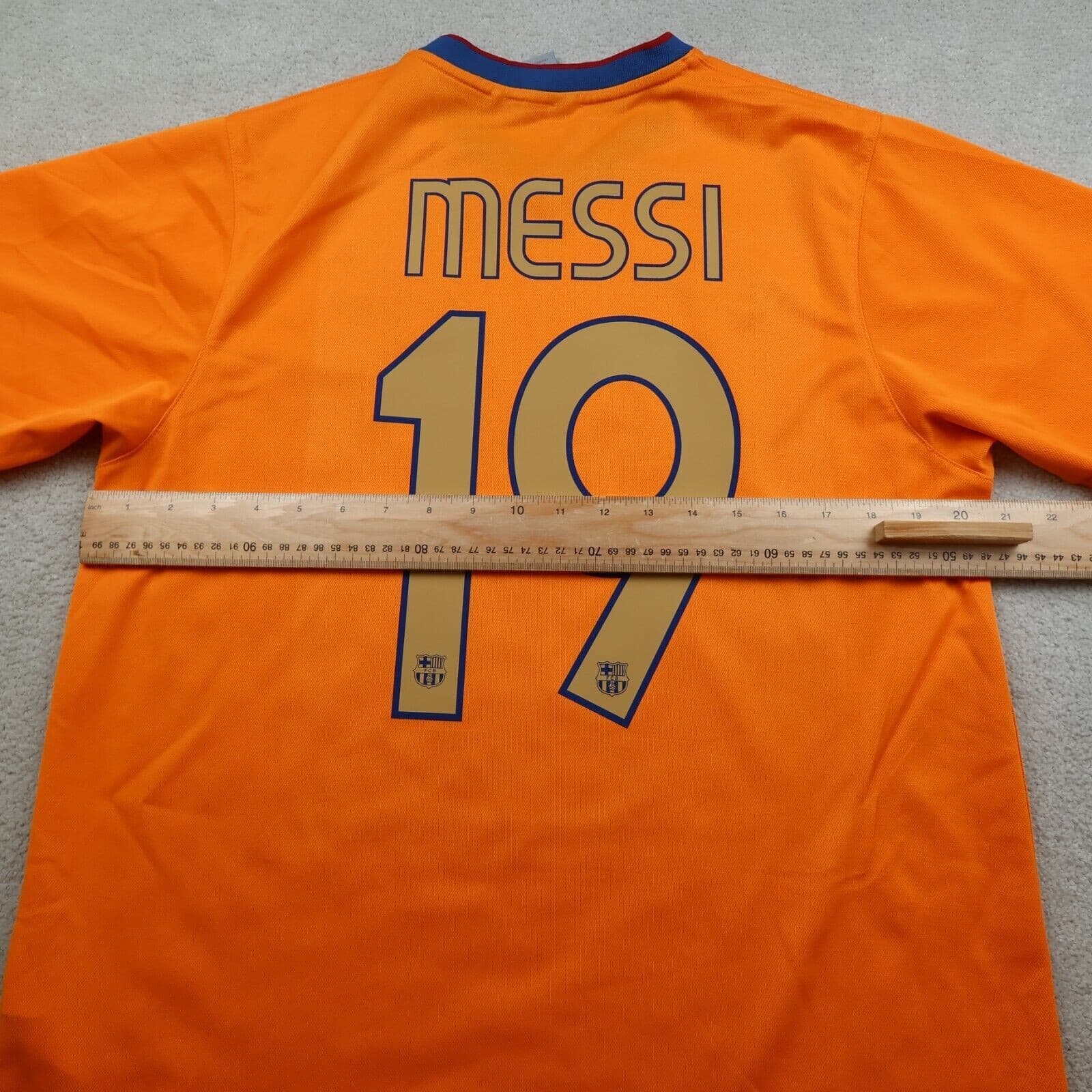 Barcelona Shirt Large Orange Away 2006 2008 Nike Jersey Football Lionel Messi photo 9