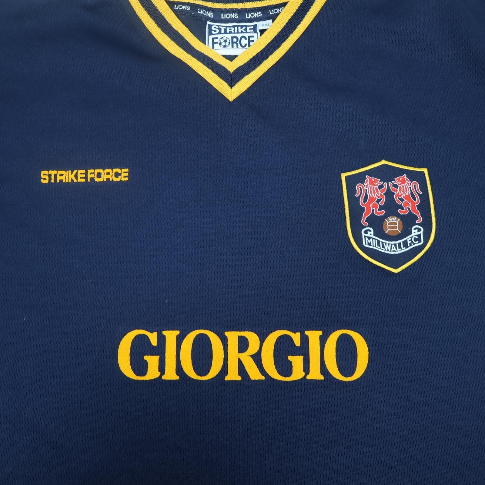Millwall Shirt Mens 2XL Blue Away 2000 2001 Strike Force Giorgio Soccer Jersey photo 3