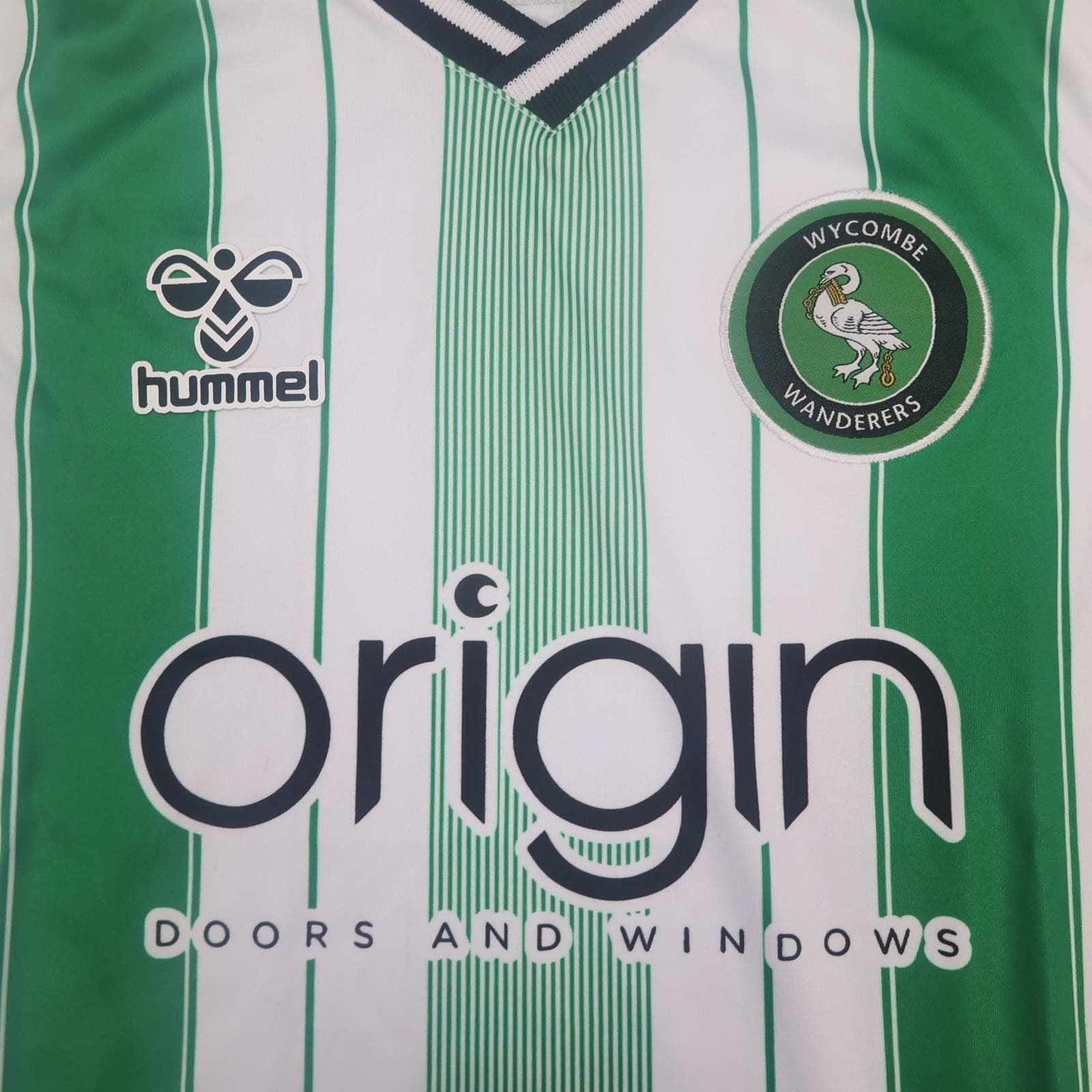 Wycombe Wanderers Away Shirt Youth 8-9 Years Green 2023 2024 EFL Football Hummel photo 3