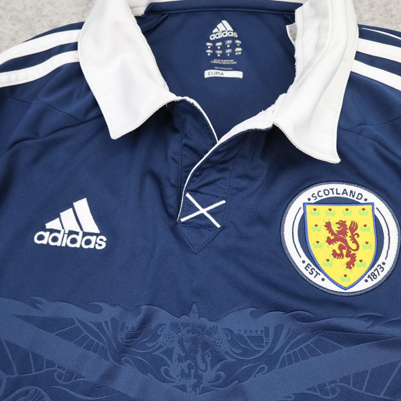 Scotland Home Shirt Mens Medium Blue 2011 2012 Football Adidas Climacool Jersey photo 3
