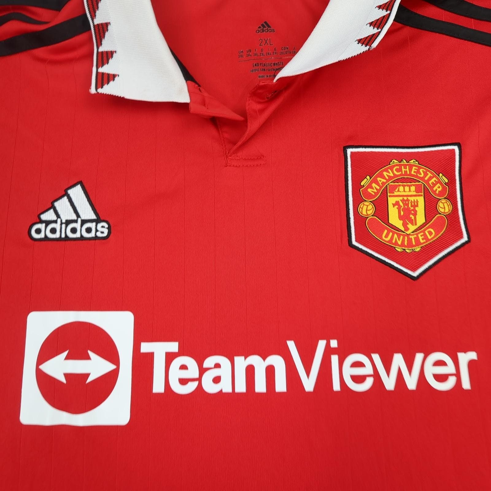 Manchester United Shirt Mens 2XL Red Home 2022 2023 Football Adidas TeamViewer photo 2