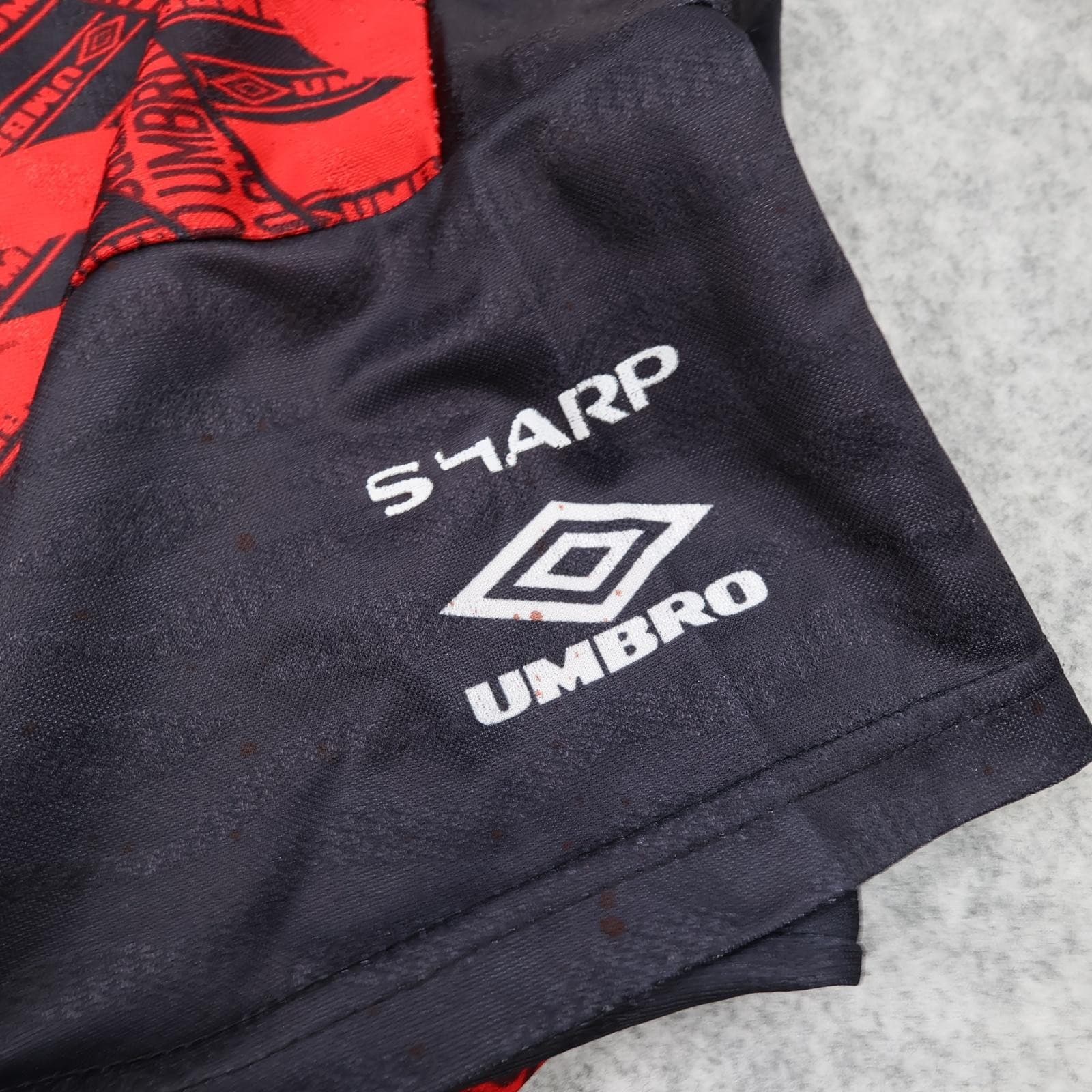 Vintage Manchester United Training Shirt Mens XL Black Umbro 1994 Soccer Jersey photo 14