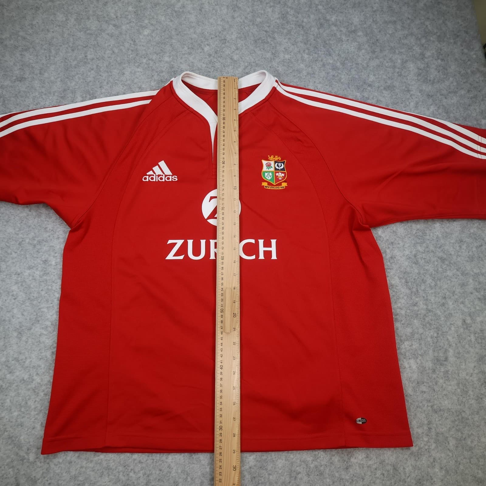 Vintage British Lions Rugby Shirt Mens XL Red Rugby Union Adidas Zurich 2005 photo 12