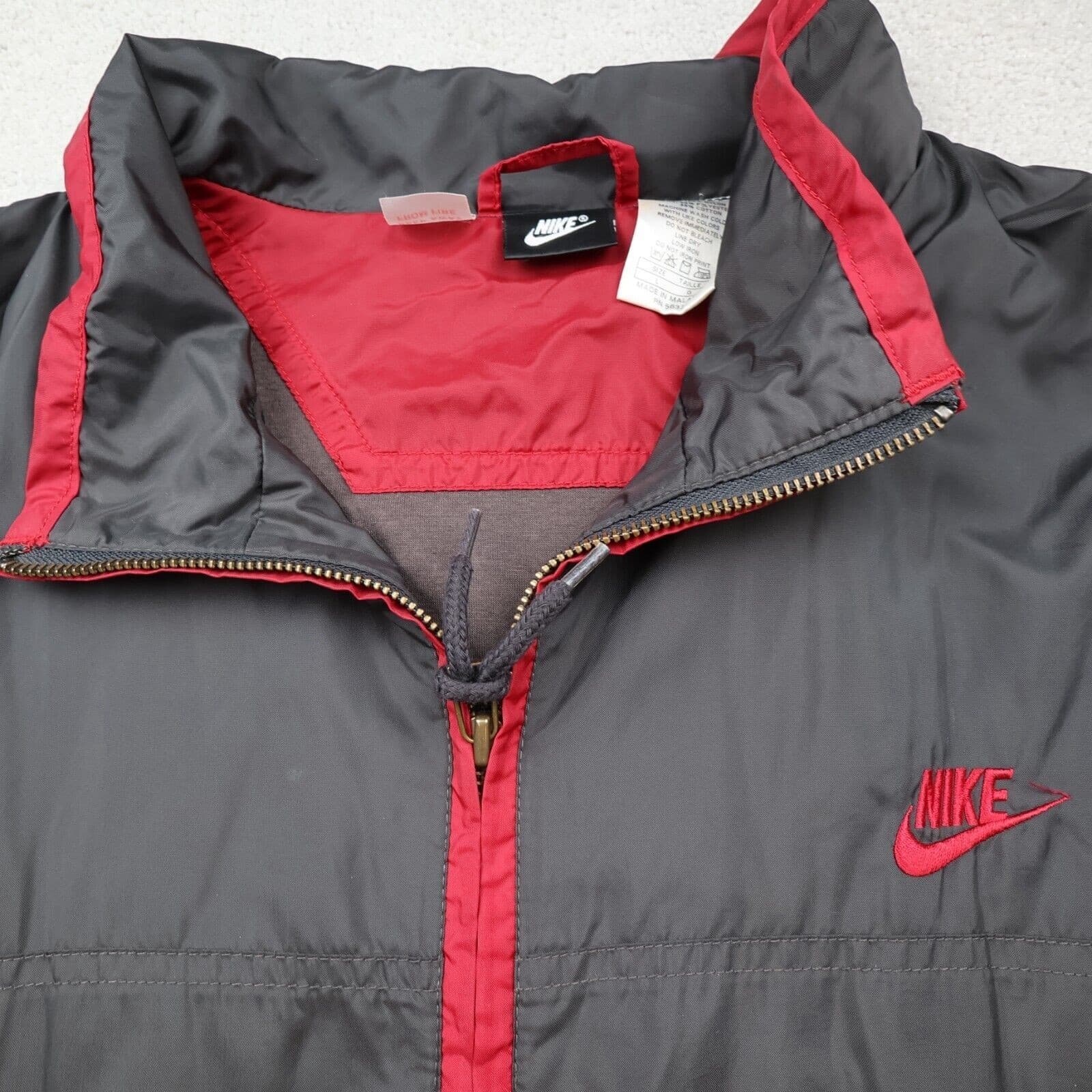 Vintage Nike Tracksuit Large Jacket Windbreaker Blue Ribbon Sports Black Red 90s photo 3