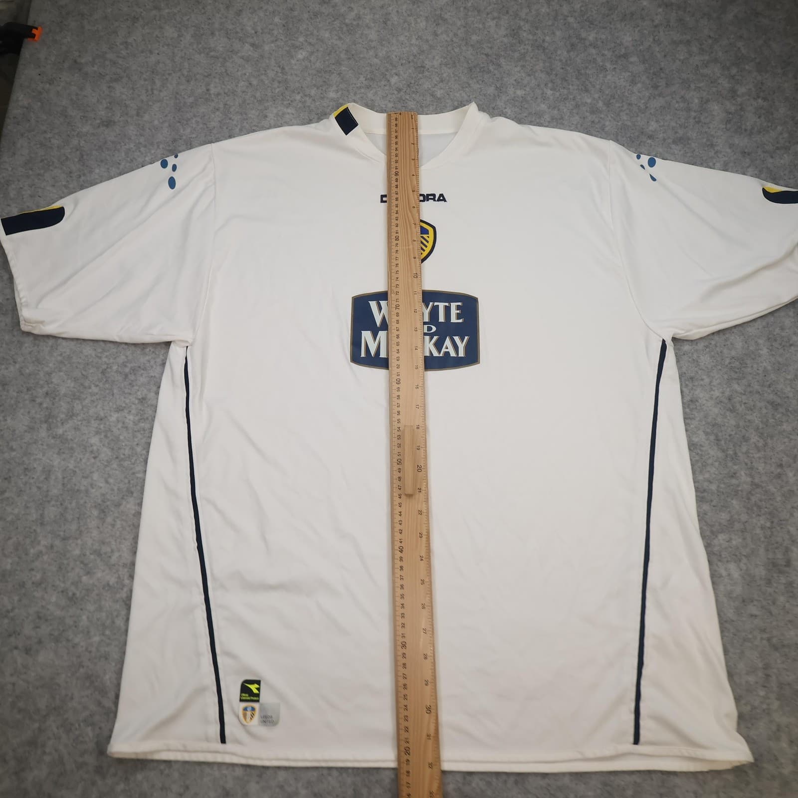 Vintage Leeds United Shirt Mens 3XL White Home 2004 2005 Diadora Whyte & Mackay photo 11
