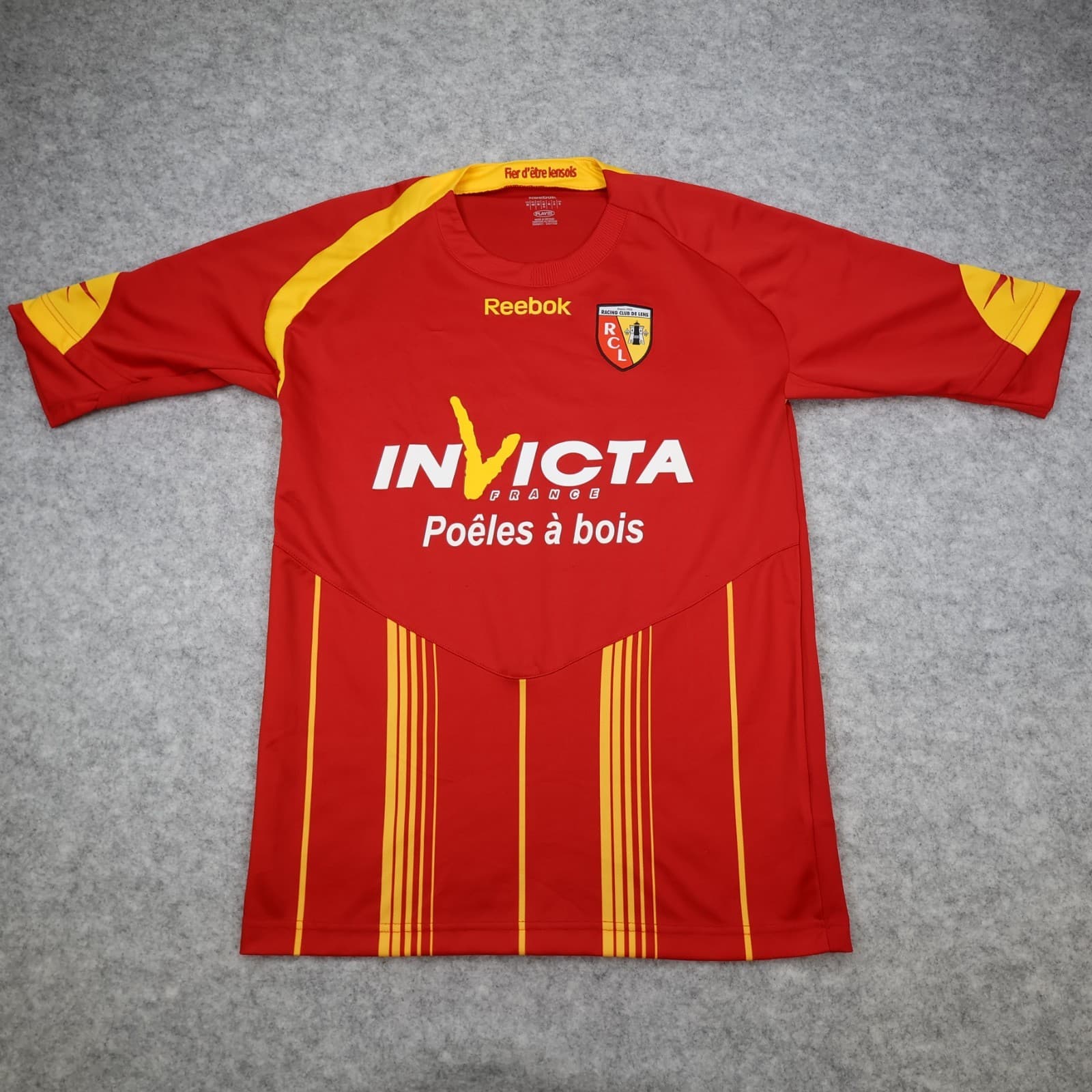 Rc Lens Football Shirt Medium Red Home Kit 2009 2010 Reebok Soccer Jersey