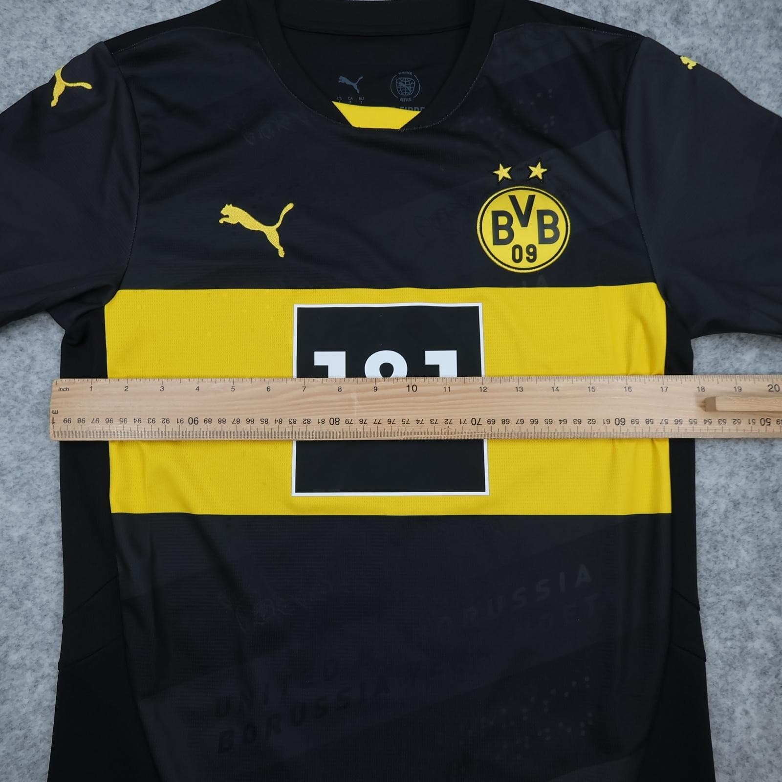 Borussia Dortmund Shirt Mens Small Black Yellow Away Bundesliga 2024 2025 Puma photo 10