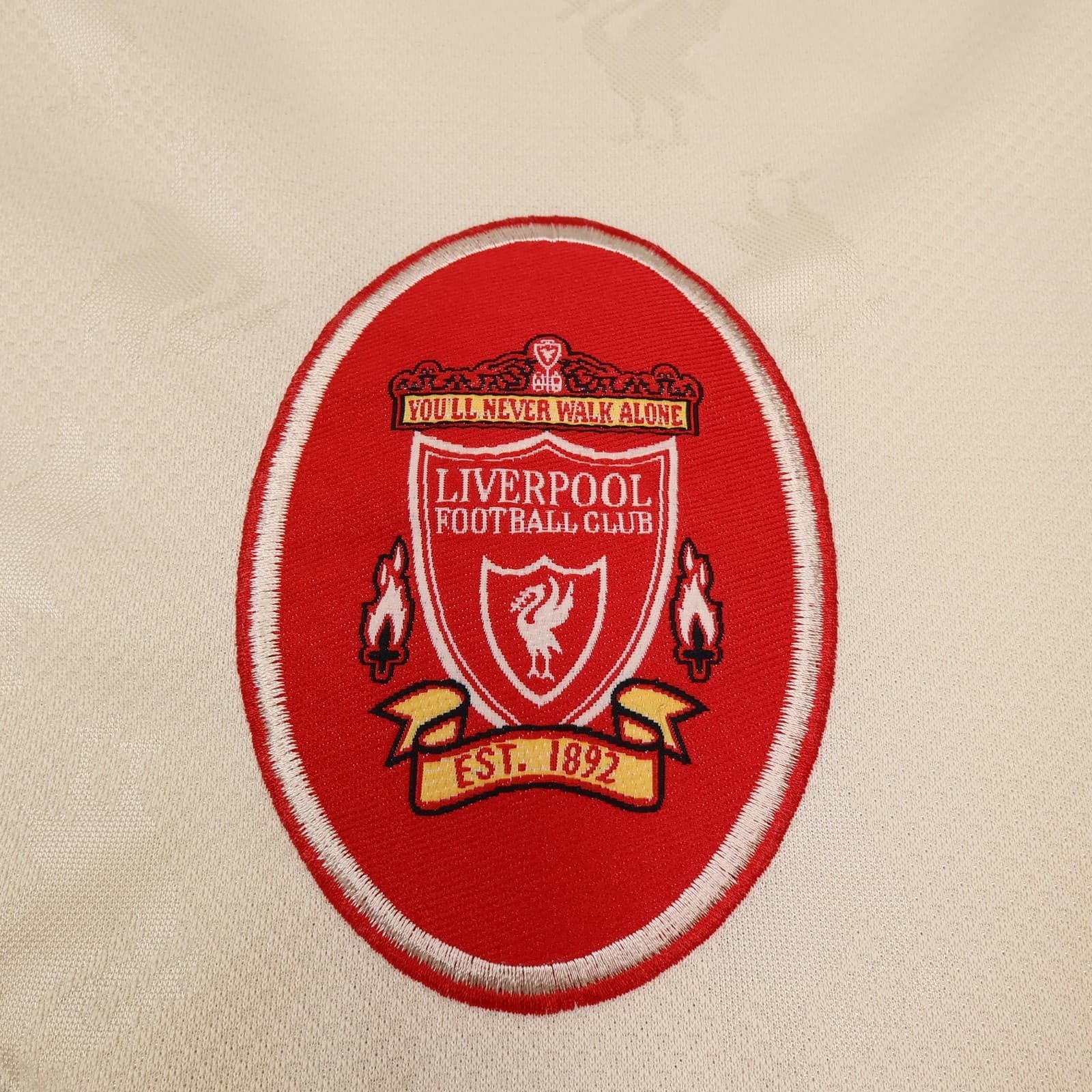 Vintage Liverpool Away Shirt Mens 2XL Beige 1996 1997 Reebok Soccer Jersey photo 6