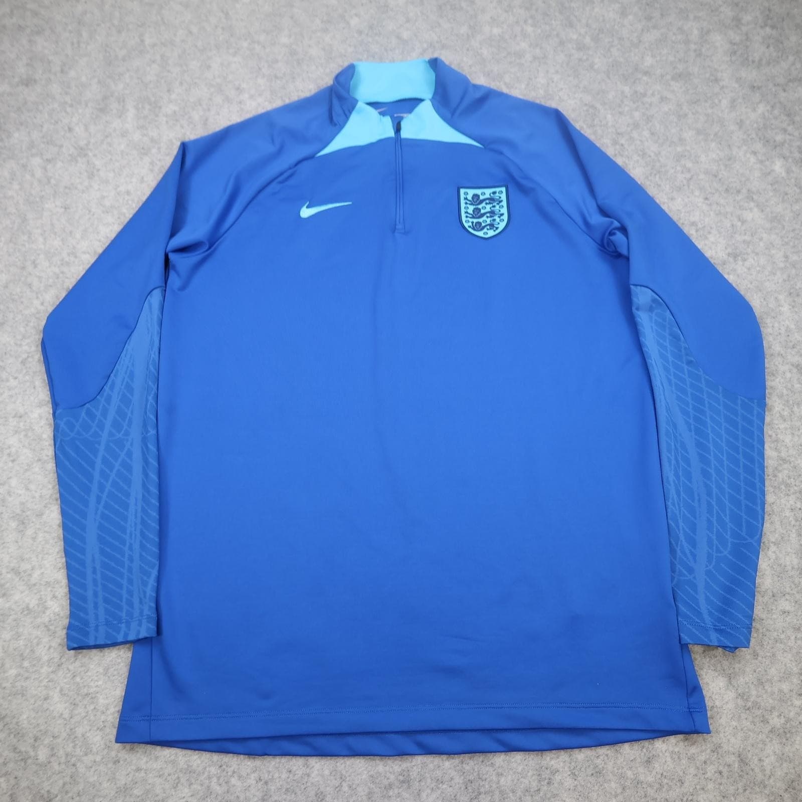 England Training Drill Top Mens Large Blue Football Nike Dri Fit 2022 2023 1/4