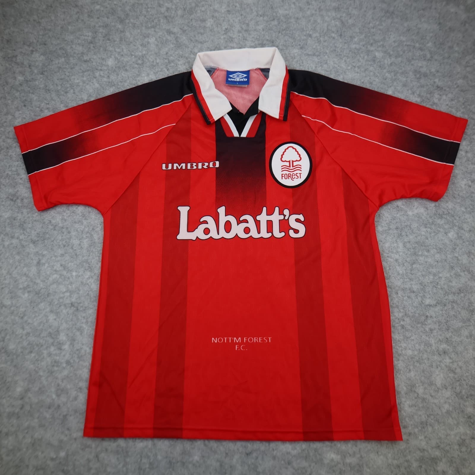Vintage Nottingham Forest Shirt Large Red Home Kit 1996 1997 Umbro Soccer Jersey