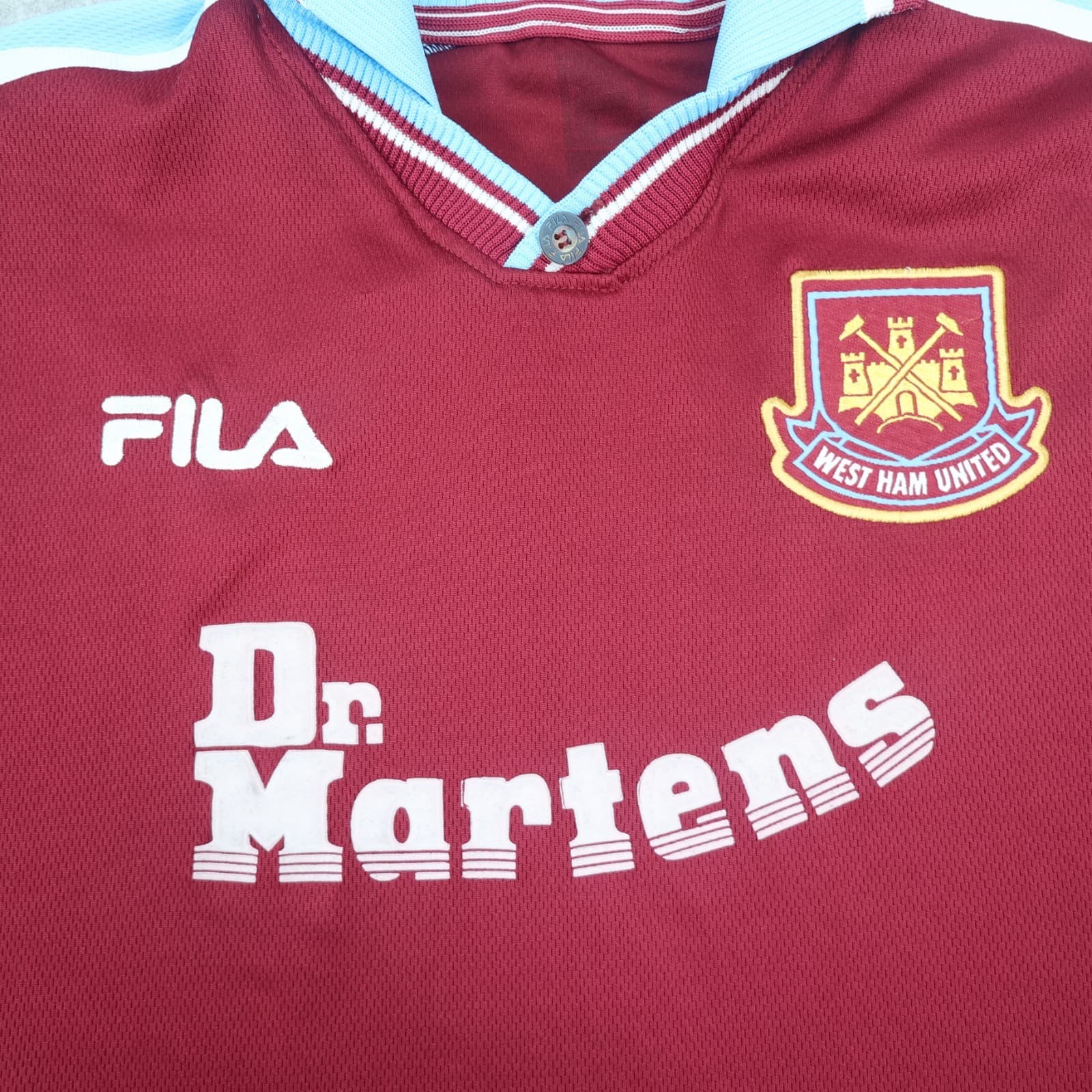 West Ham United Shirt 2XL Burgundy Home Kit 1999 2001 Dr Martens Di Canio Jersey photo 5