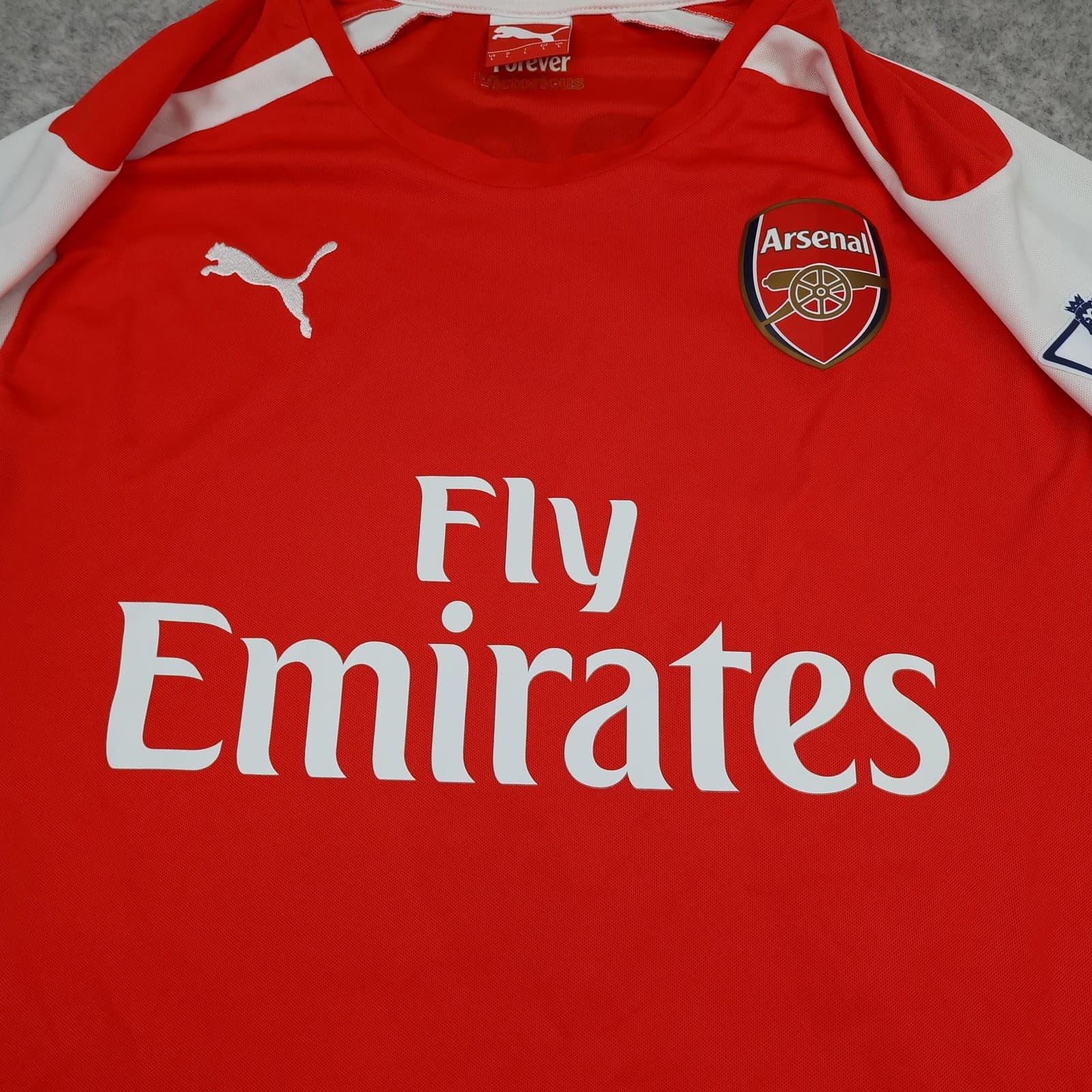 Arsenal Shirt Mens Large Red Home 2014 2015 Football Puma Giroud 12 Jersey photo 3