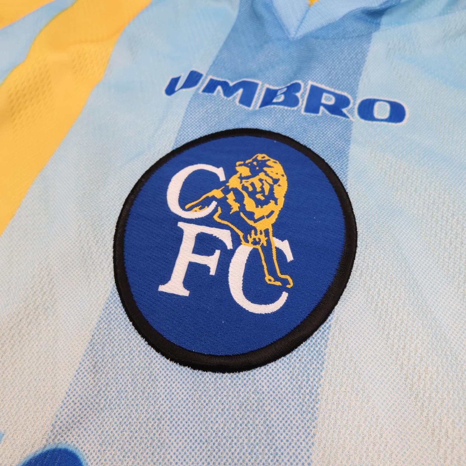Vintage Chelsea Shirt Mens XL Yellow Away 1998 2000 Football Umbro Autoglass photo 6