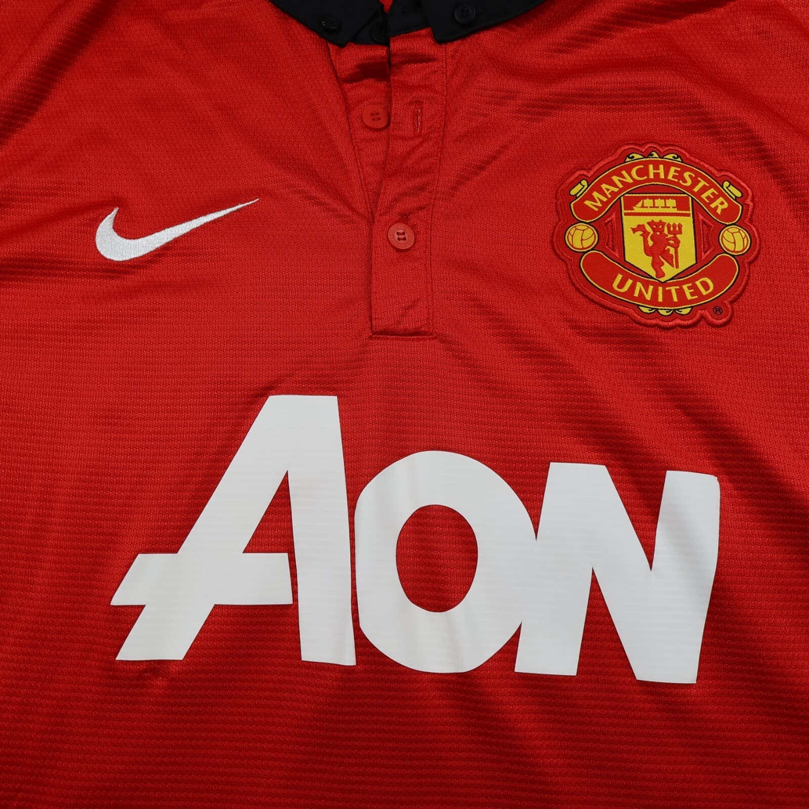 Manchester United Shirt Large Red Home Kit 2013 2014 Nike Jersey Wayne Rooney photo 3