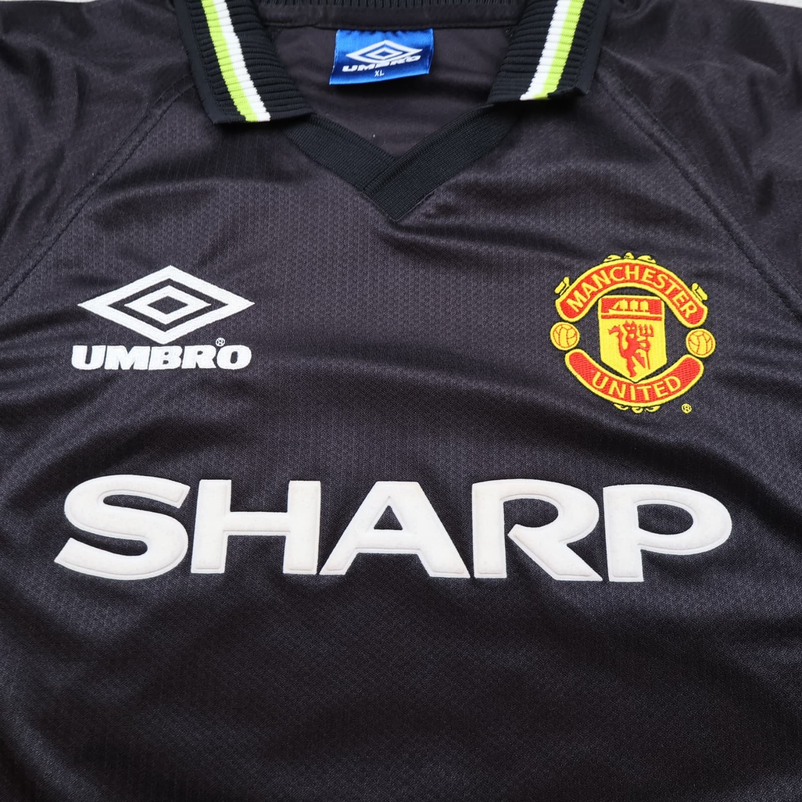 Vintage Manchester United Shirt Extra Large Black Third Kit 1998 99 Jersey 90s photo 3