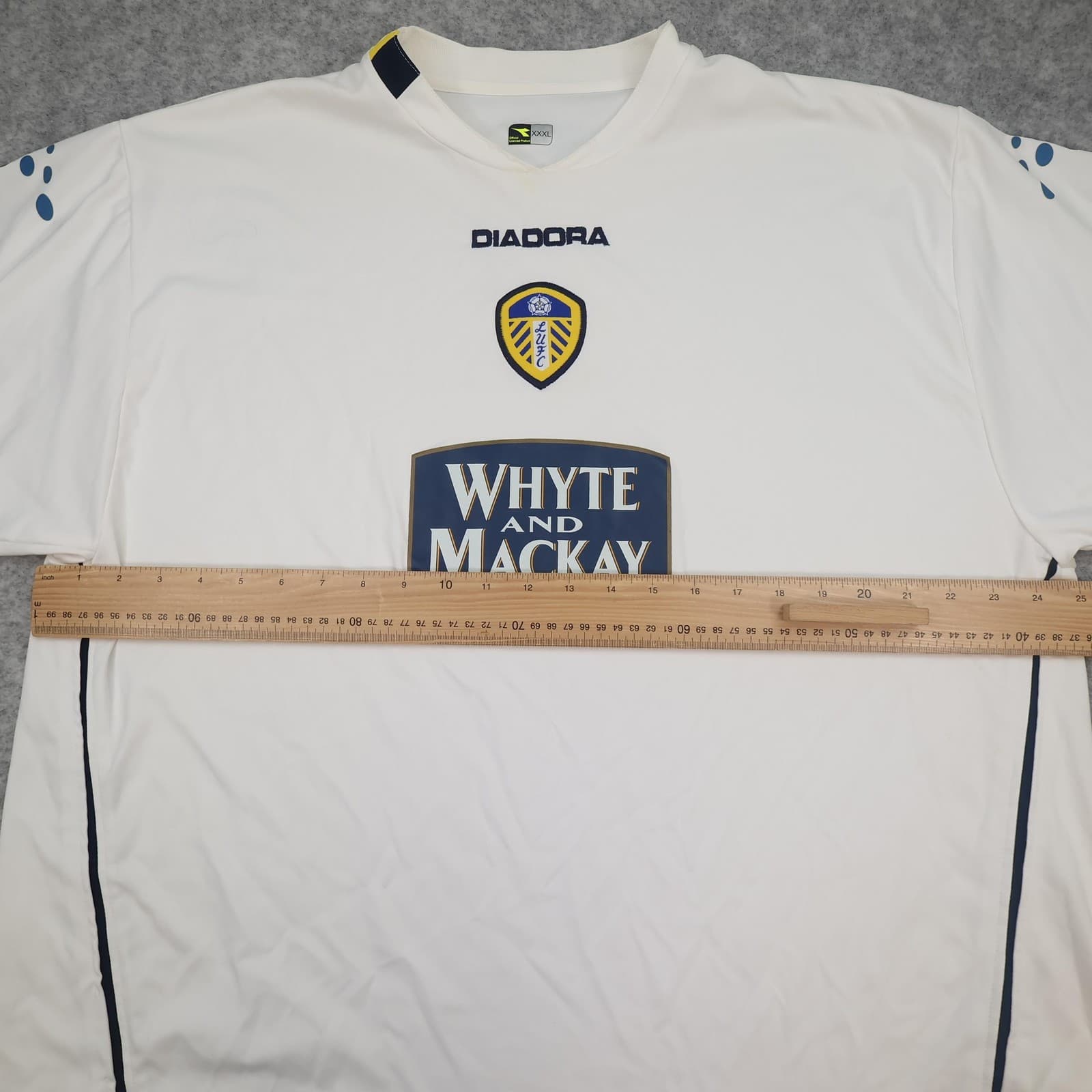 Vintage Leeds United Shirt Mens 3XL White Home 2004 2005 Diadora Whyte & Mackay photo 9