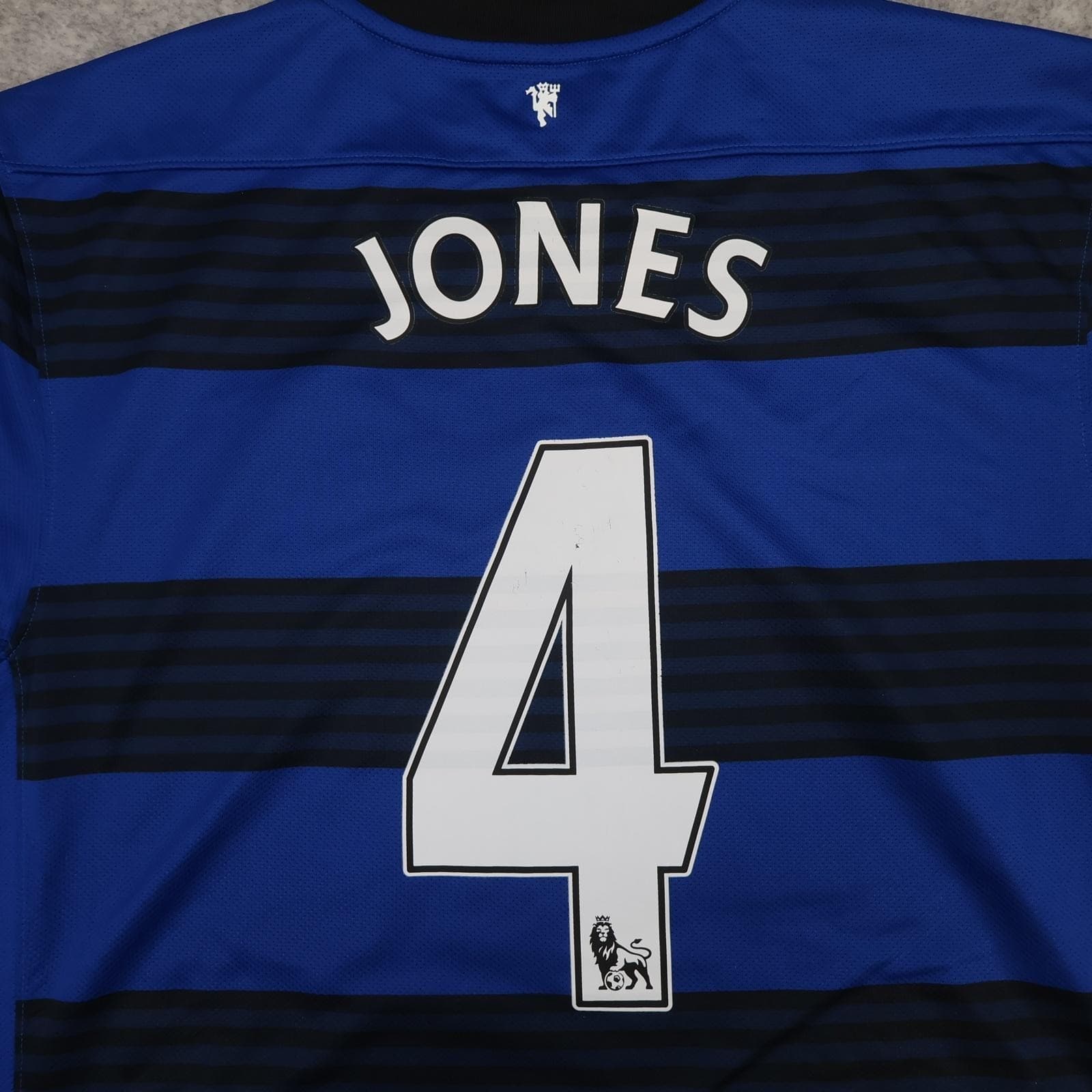 Manchester United Away Shirt Mens Large Blue 2011 2012 EPL Phil Jones Nike photo 15