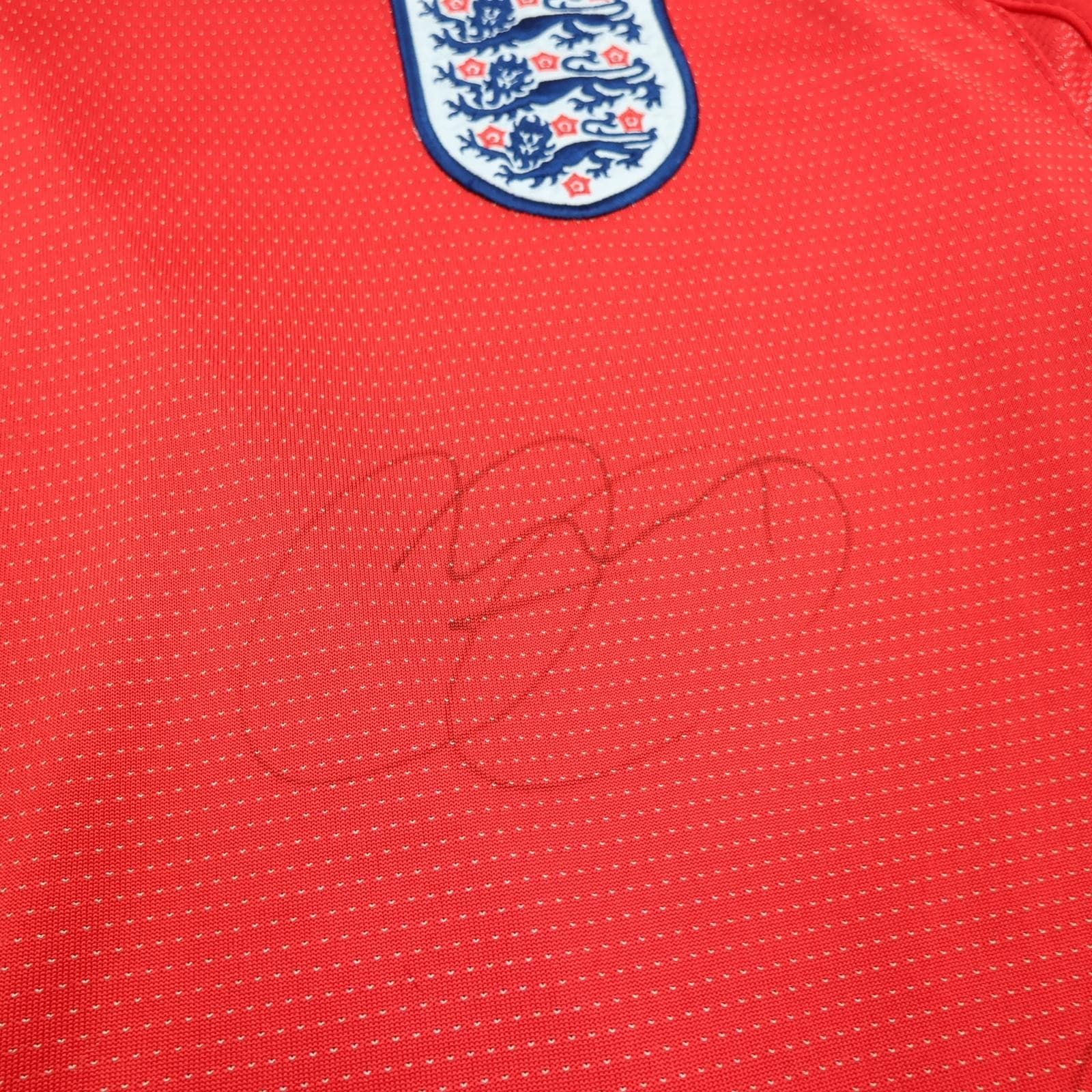 Vintage England Shirt Mens Medium Red 2004 2006 Football Umbro Signed photo 7