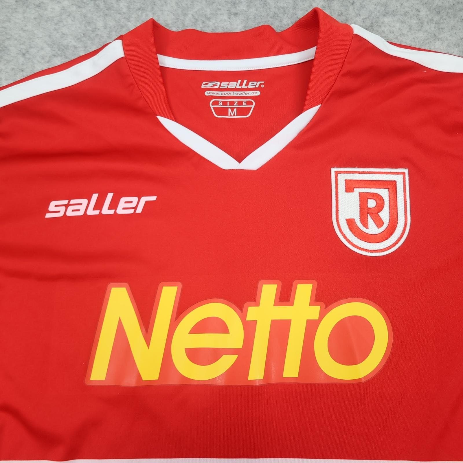 SSV Jahn Regensburg Shirt Mens Medium Red Home Football Saller Netto Jersey photo 3