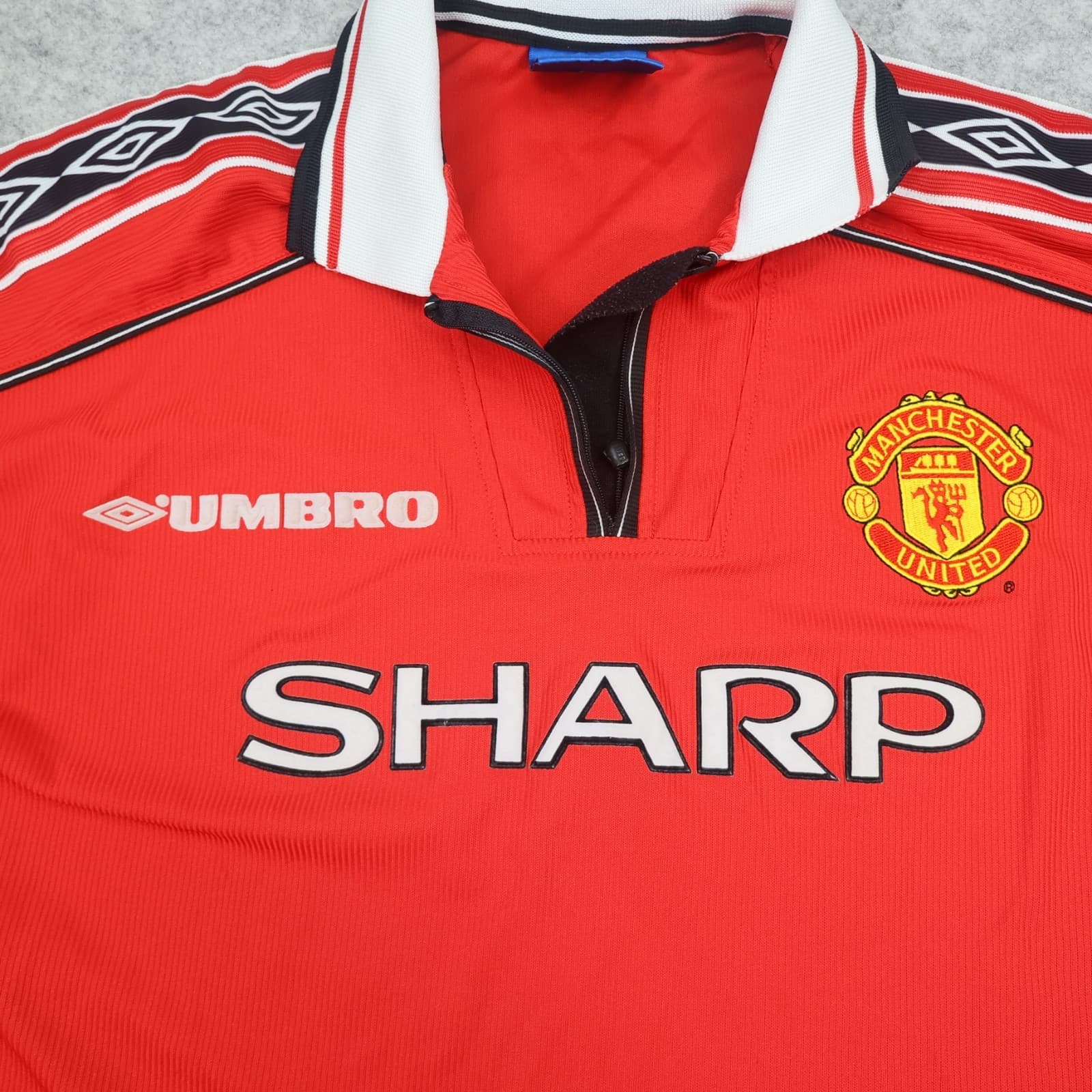 Vinatge Manchester United Shirt Large Red Home 1998 2000 Umbro Jersey Football photo 3