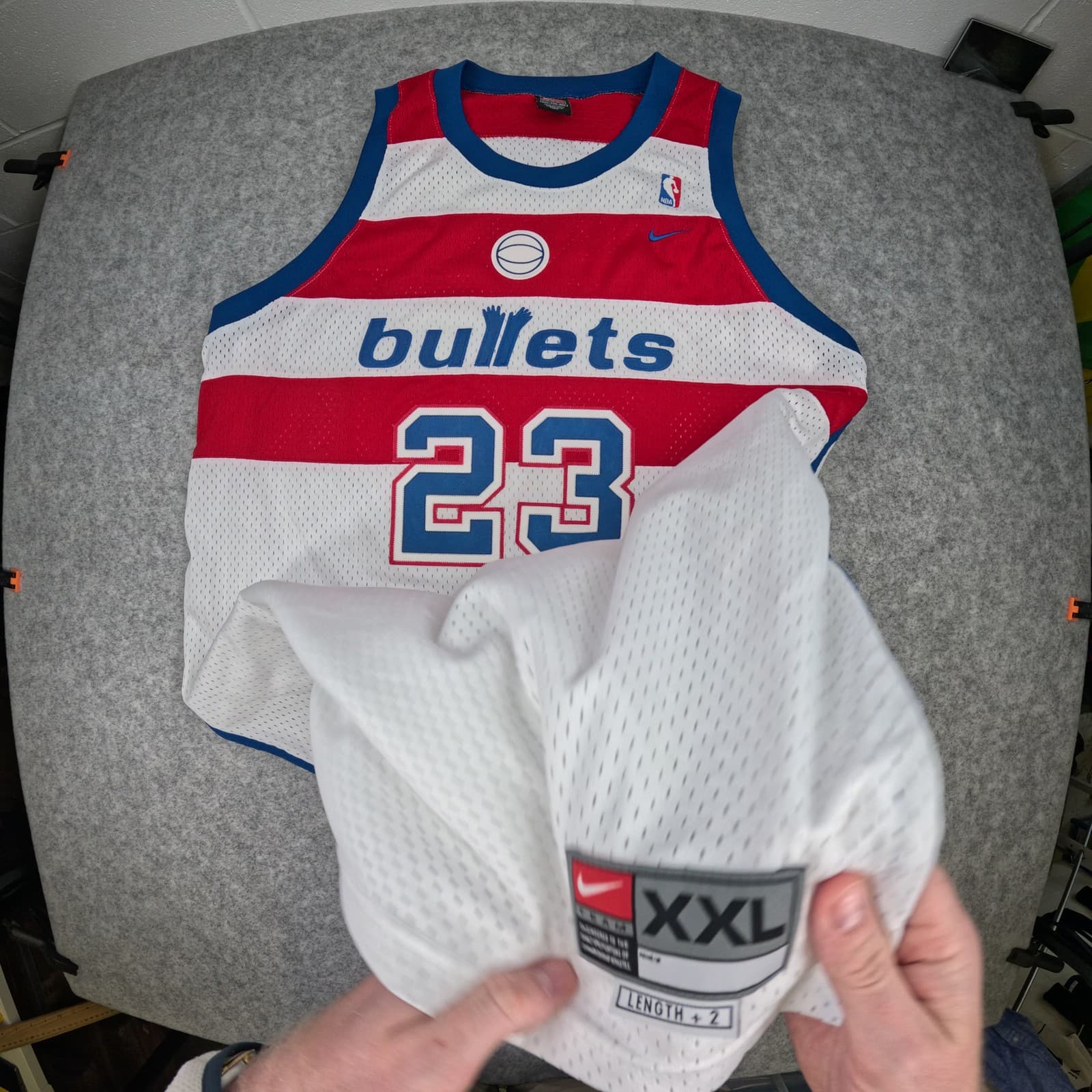 Vintage Washington Bullets Basketball Jersey 2XL White Nike Michael Jordan 23 photo 3