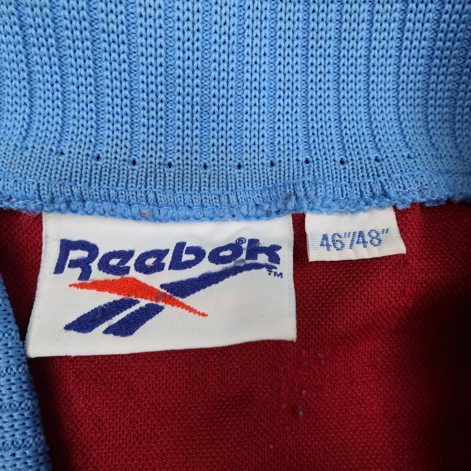 Vintage Aston Villa Shirt 2XL Burgundy Home Kit 1995 1997 Reebok Jersey 46" 48" photo 7