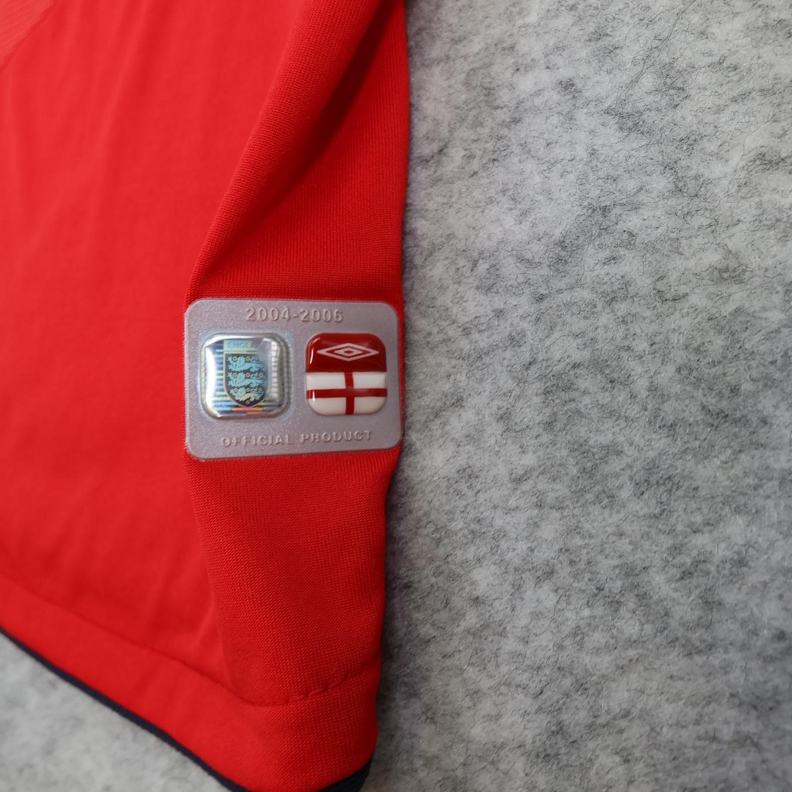 Vintage England Away Shirt Mens Medium Red 2004 2006 Football Umbro Beckham 7 photo 5