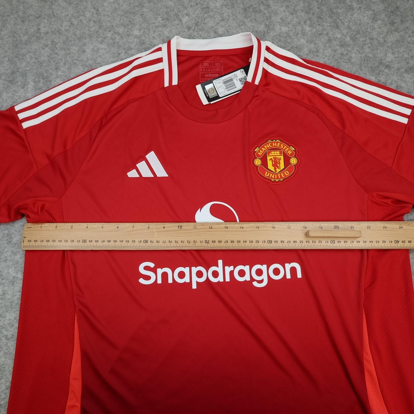 Manchester United Shirt Mens 2XL Red 2024 2025 Adidas Snapdragon DXC Jersey photo 11