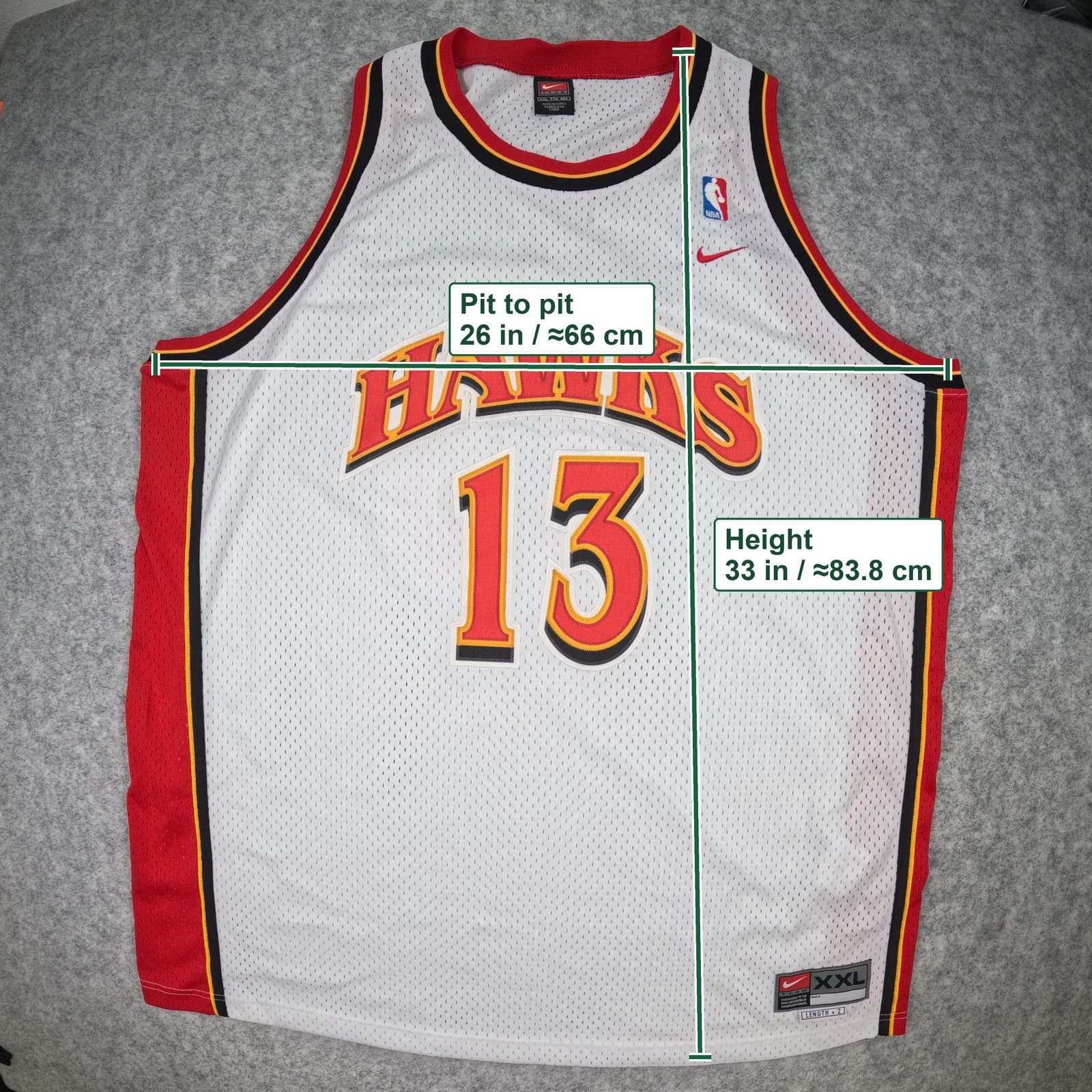 Atlanta Hawks Basketball Jersey 2XL White Nike Glenn Robinson 13 Sleeveless photo 5