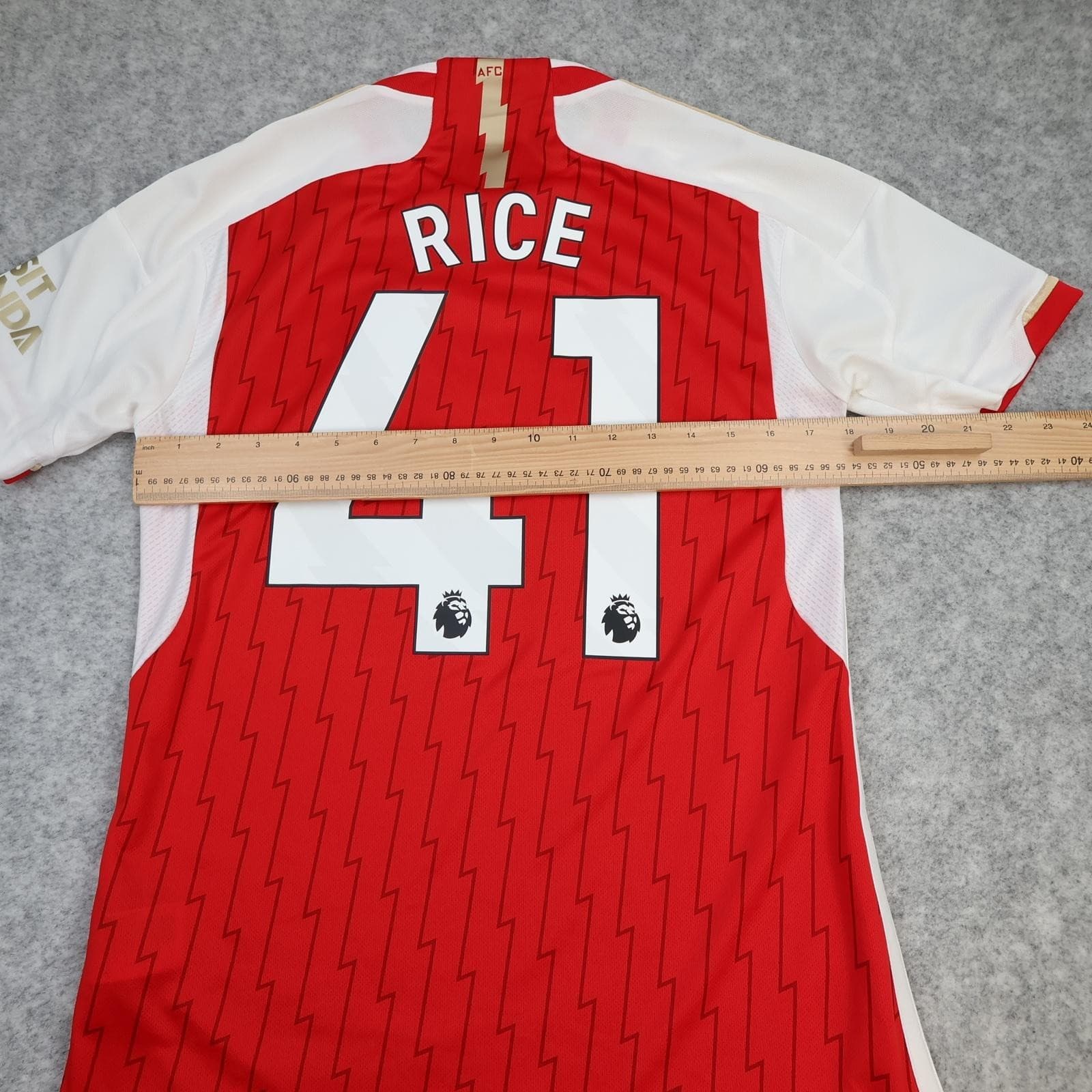 Arsenal Shirt Mens Small Red Home 2023 2024 EPL Football Adidas Rice 41 Jersey photo 11