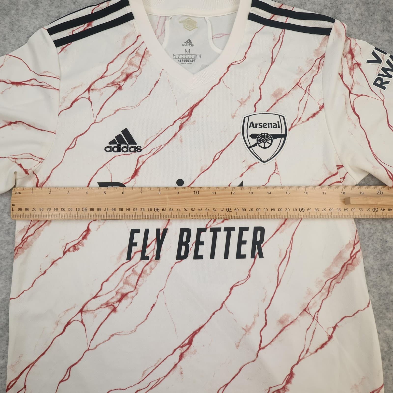 Arsenal Away Shirt Mens Medium White 2020 2021 Football Adidas Emirates Saka 7 photo 11