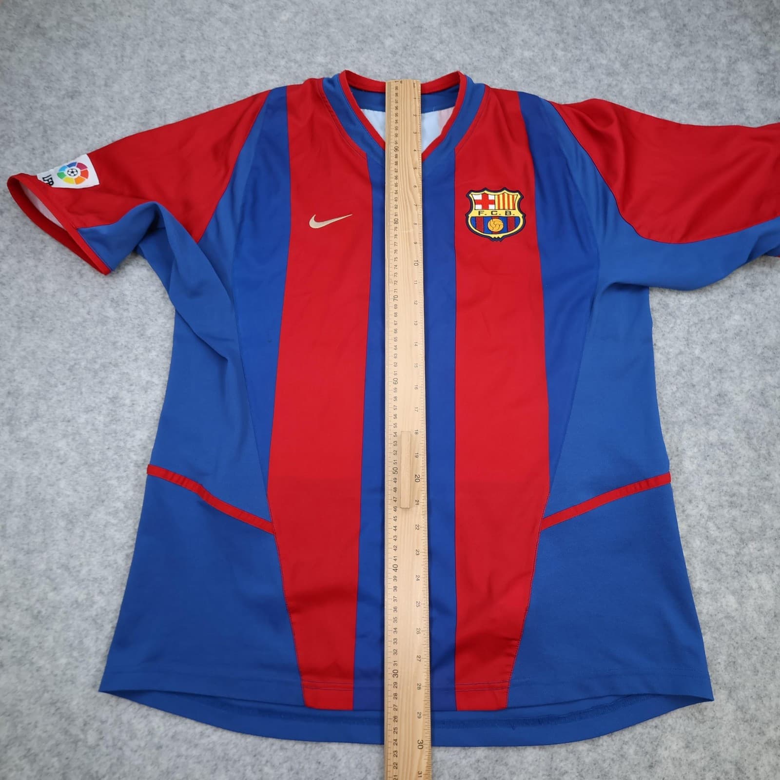 Vintage Barcelona Shirt Mens Large 2002 2003 Home Soccer Jersey Nike LFP La Liga photo 12