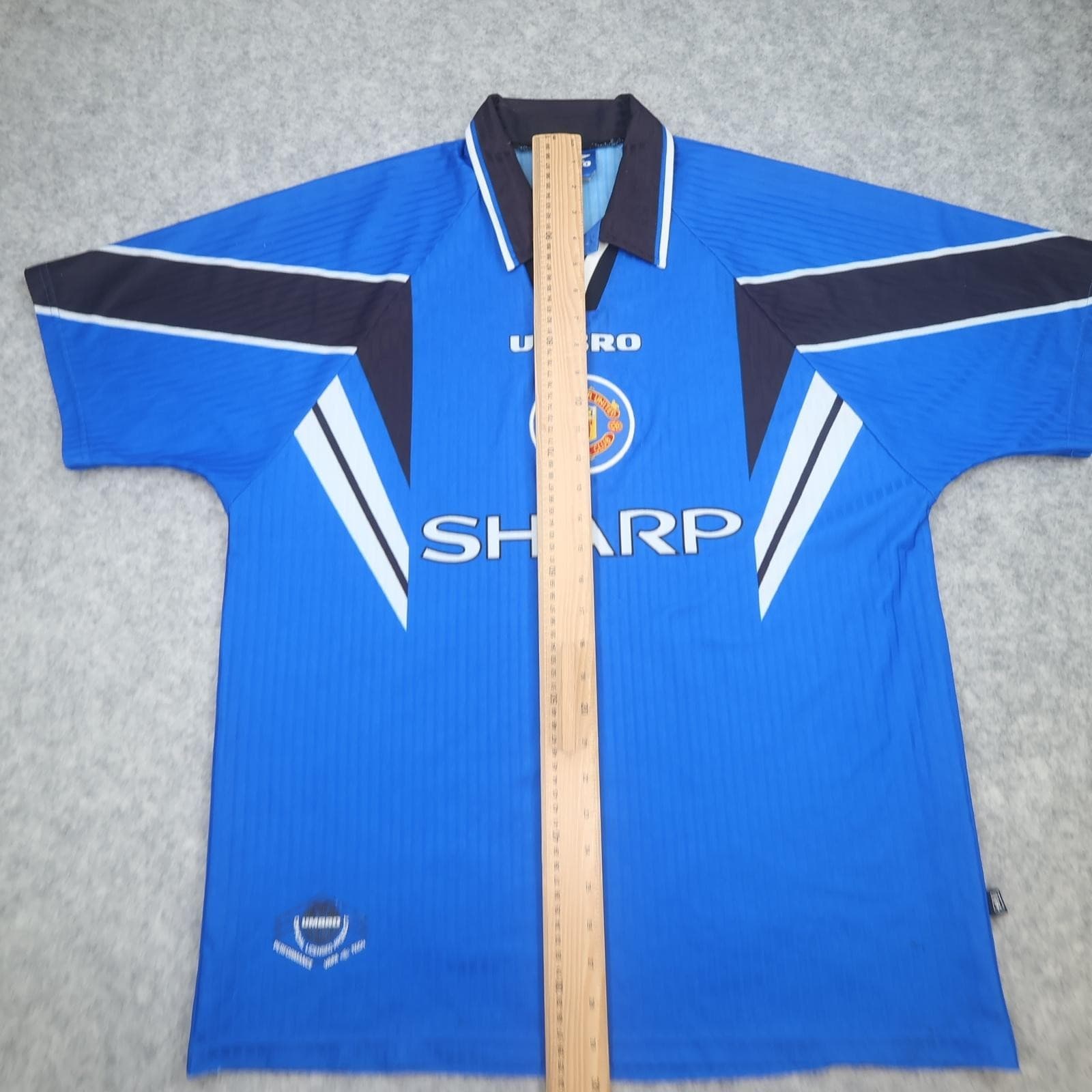 Vintage Manchester United Shirt Mens XL Blue EPL 1996 1998 Umbro Sharp 90s photo 13