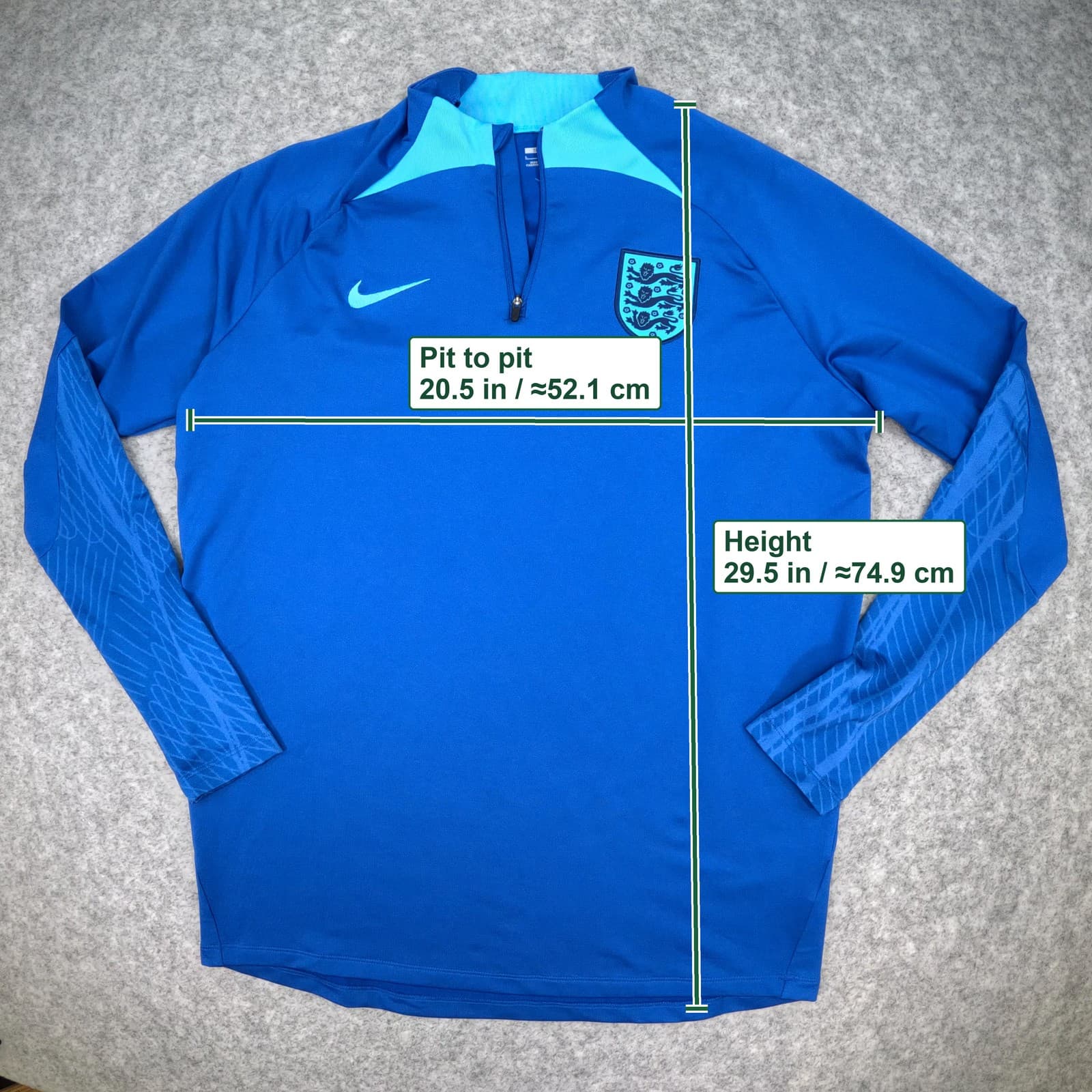 England Training Top Large Blue 2022 2023 Nike Long Sleeve 1 4 Zip Football photo 4