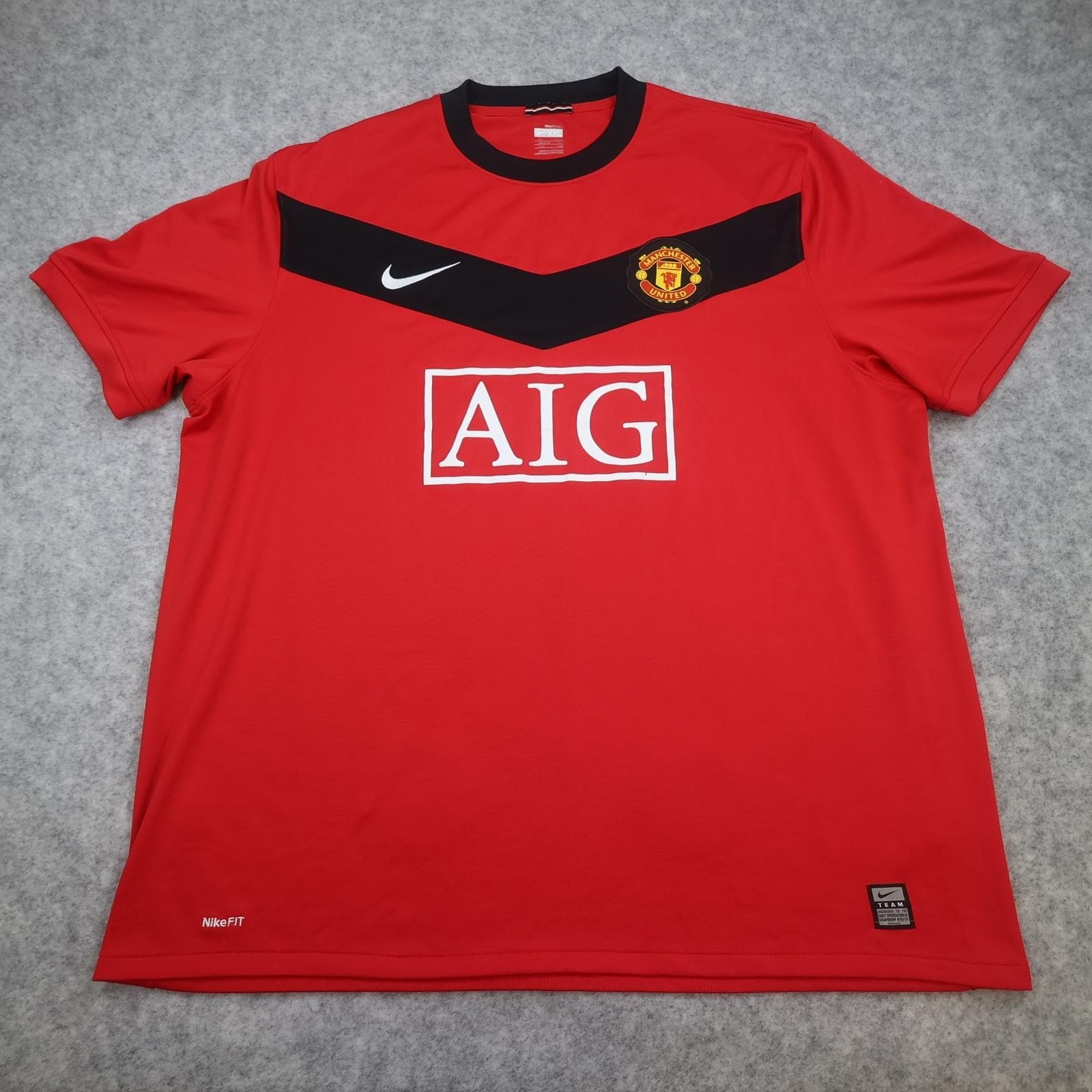 Manchester United Shirt Mens 2XL Red Home 2009 2010 EPL Soccer Nike AIG Jersey